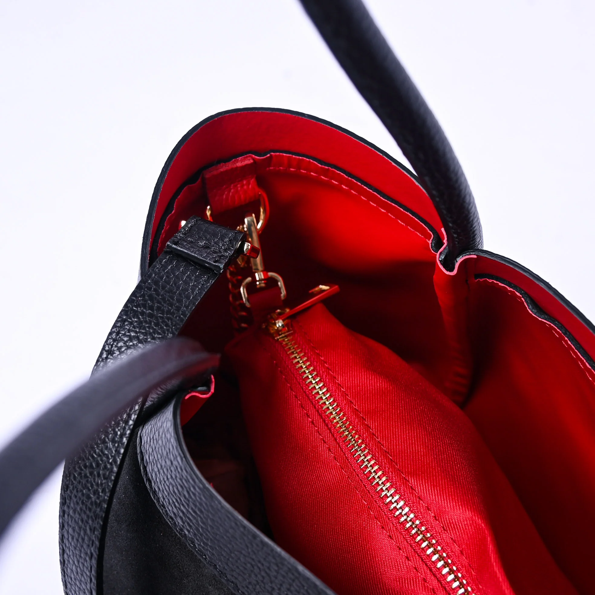 B LOVE - BORSA A SPALLA IN CAMOSCIO E PELLE DOLLARO ART.BRCMDR/N - NERO - Image 2