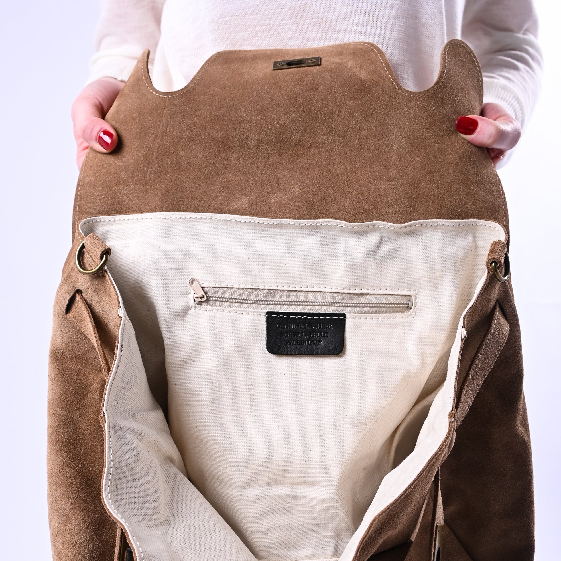 B LOVE - BORSA MEDIA MODELLO KELLY ART.16233 - CAMOSCIO DESERTO - Image 3