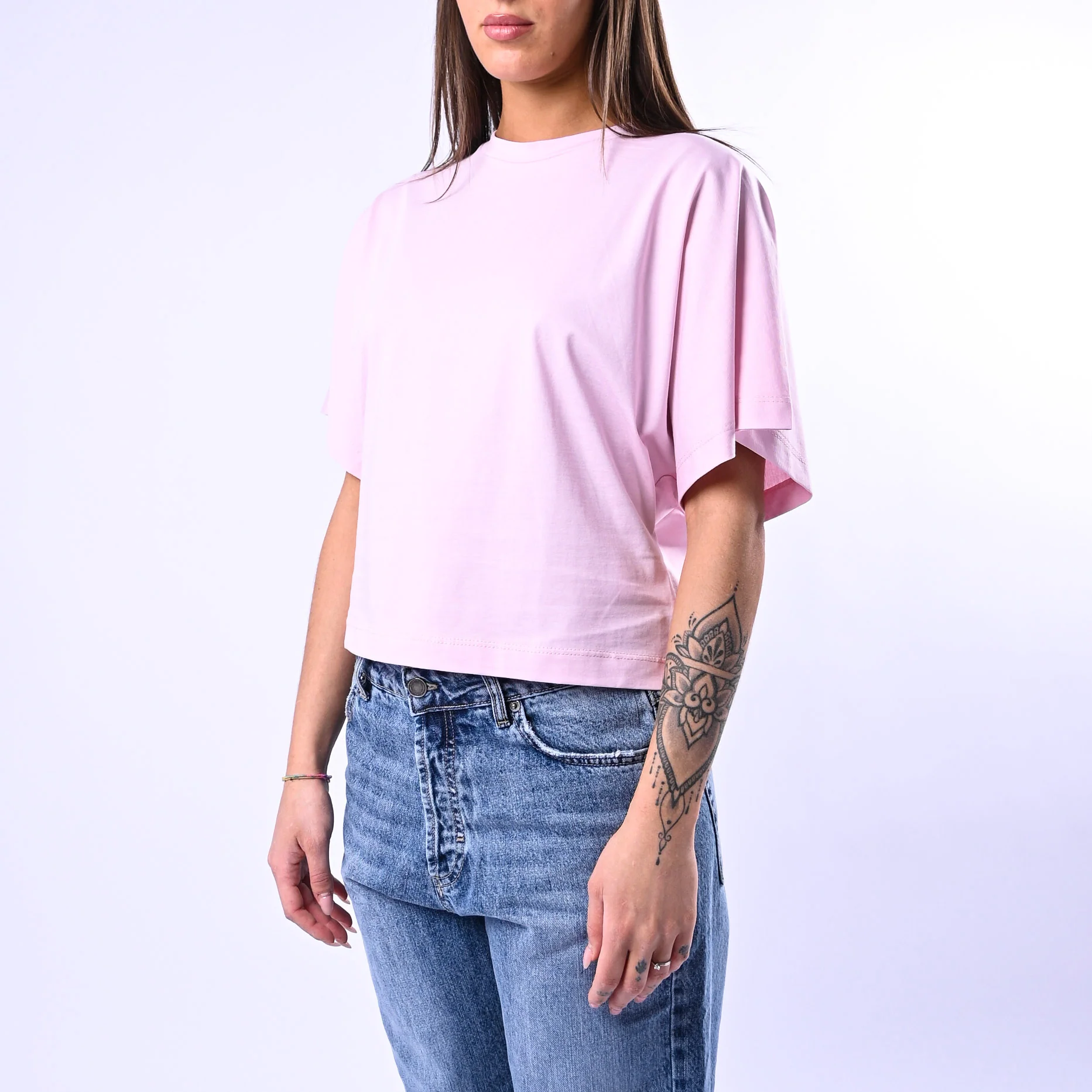 B LOVE - T-SHIRT OVER GIROCOLLO IN COTONE ART.11439 - ROSA - Image 3