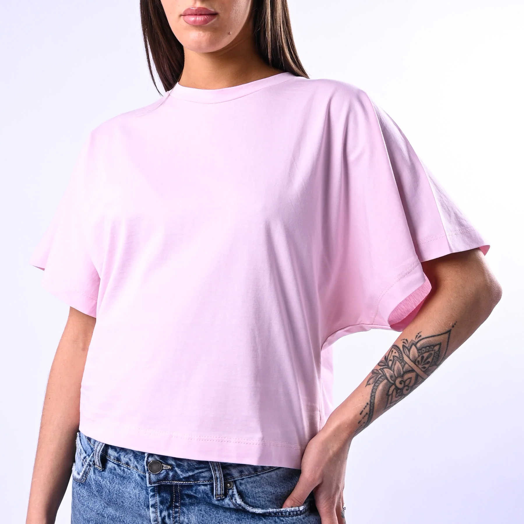 B LOVE - T-SHIRT OVER GIROCOLLO IN COTONE ART.11439 - ROSA - Image 5