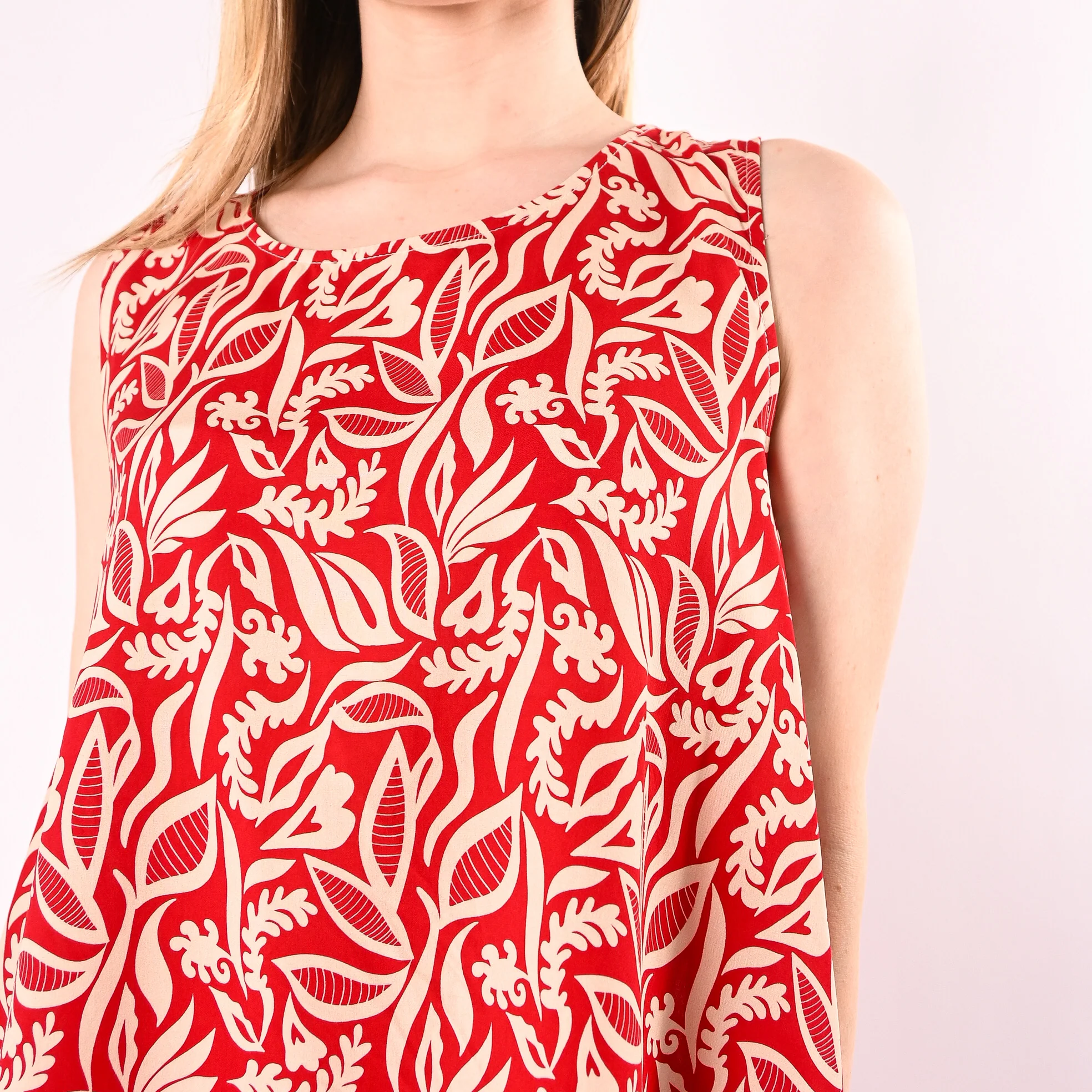 HAVEONE - BLUSA SMANICATA FANTASIA FLOREALE ART.CIA-Q459/BR - BURRO/ROSSO - Image 6