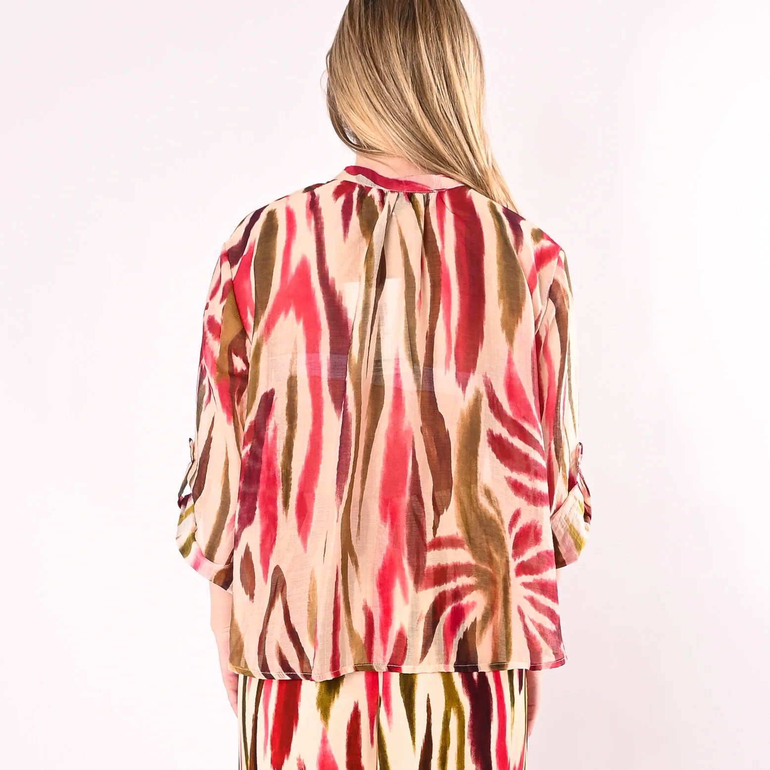 HAVEONE - CAMICIA COREANA LYOCELL FANTASIA ACQUERELLO ART. CVS-Q444/BOI - BURRO/OLIO/INDIA - Image 5
