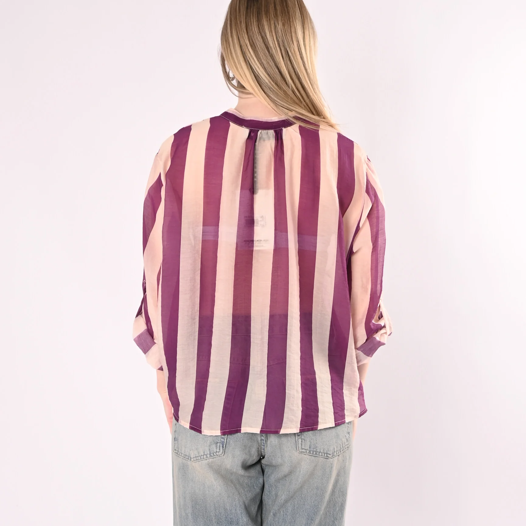 HAVEONE - CAMICIA LYOCELL RIGA LARGA ART.CVS-Q422/BV - BURRO/VIOLA - Image 4