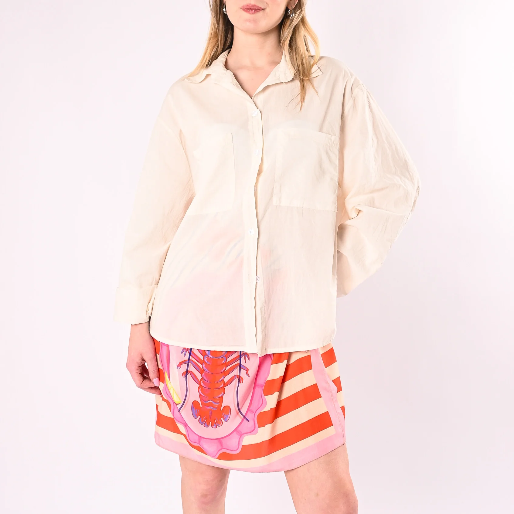HAVEONE - CAMICIA OVER MUSSOLA CON TASCONI ART. CFW-Q408/B - BURRO