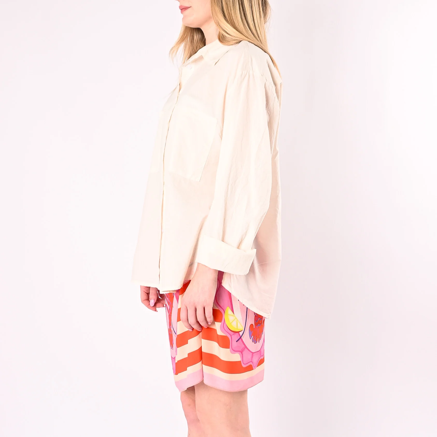 HAVEONE - CAMICIA OVER MUSSOLA CON TASCONI ART. CFW-Q408/B - BURRO - Image 3