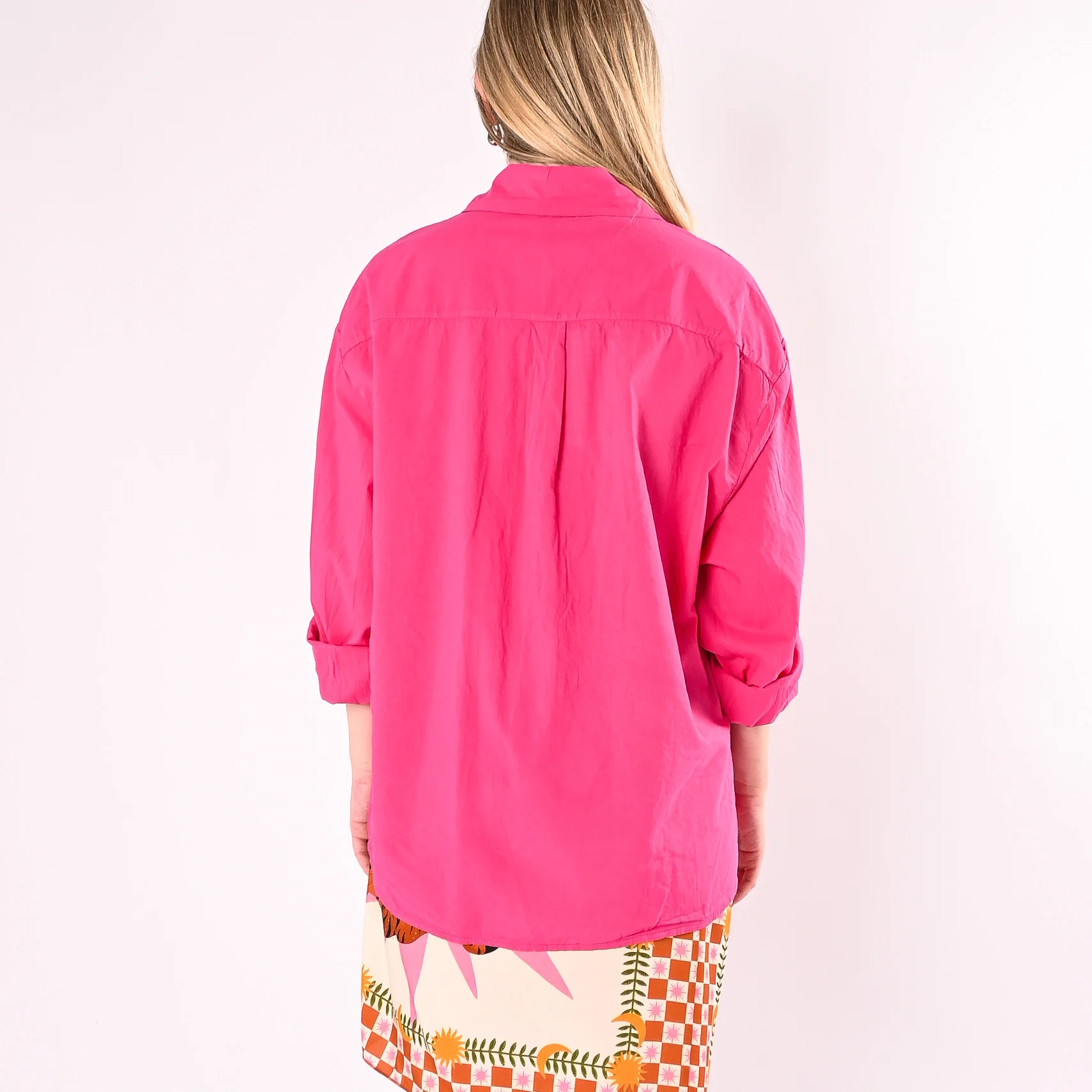 HAVEONE - CAMICIA OVER MUSSOLA CON TASCONI ART. CFW-Q408/F - FUXIA - Image 4