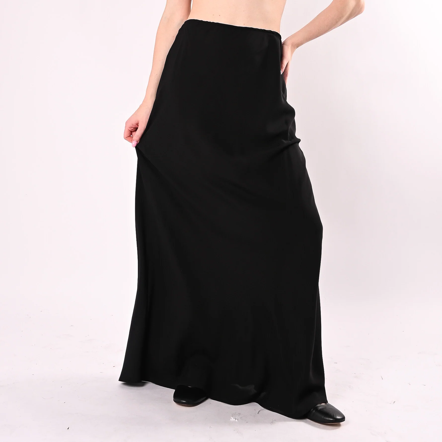 HAVEONE - GONNA LUNGA PURA VISCOSA  ART. GIA-Q216/N - NERO