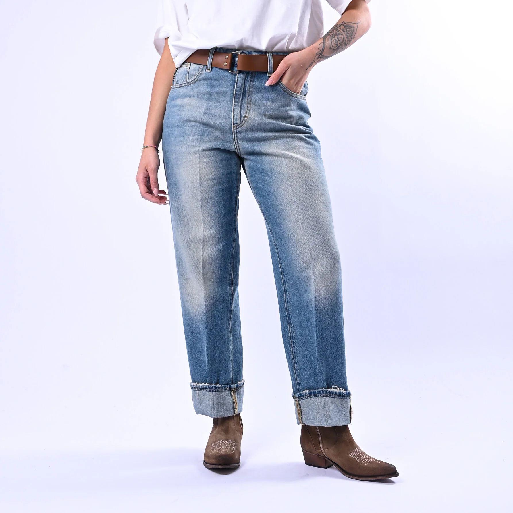 HAVEONE - JEANS MANDY TESSUTO FERMO ART.PLS-Q034 - LAVAGGIO AL THE'