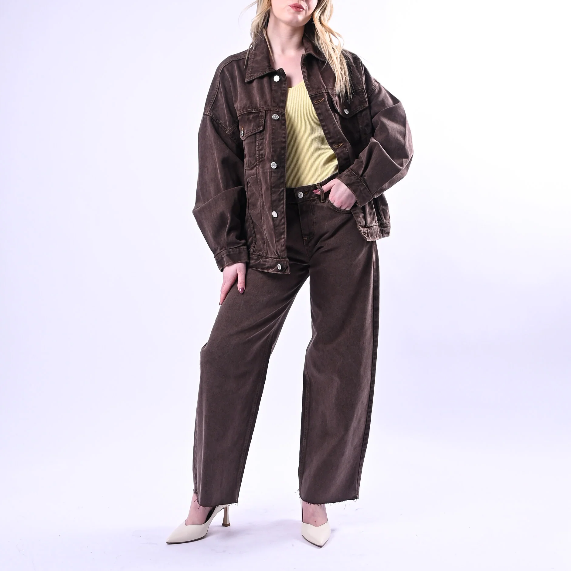 HAVEONE - PANTALONE BULL DENIM TAGLIO VIVO ART.PGZ-Q116 - LAVATO MORO - Image 5
