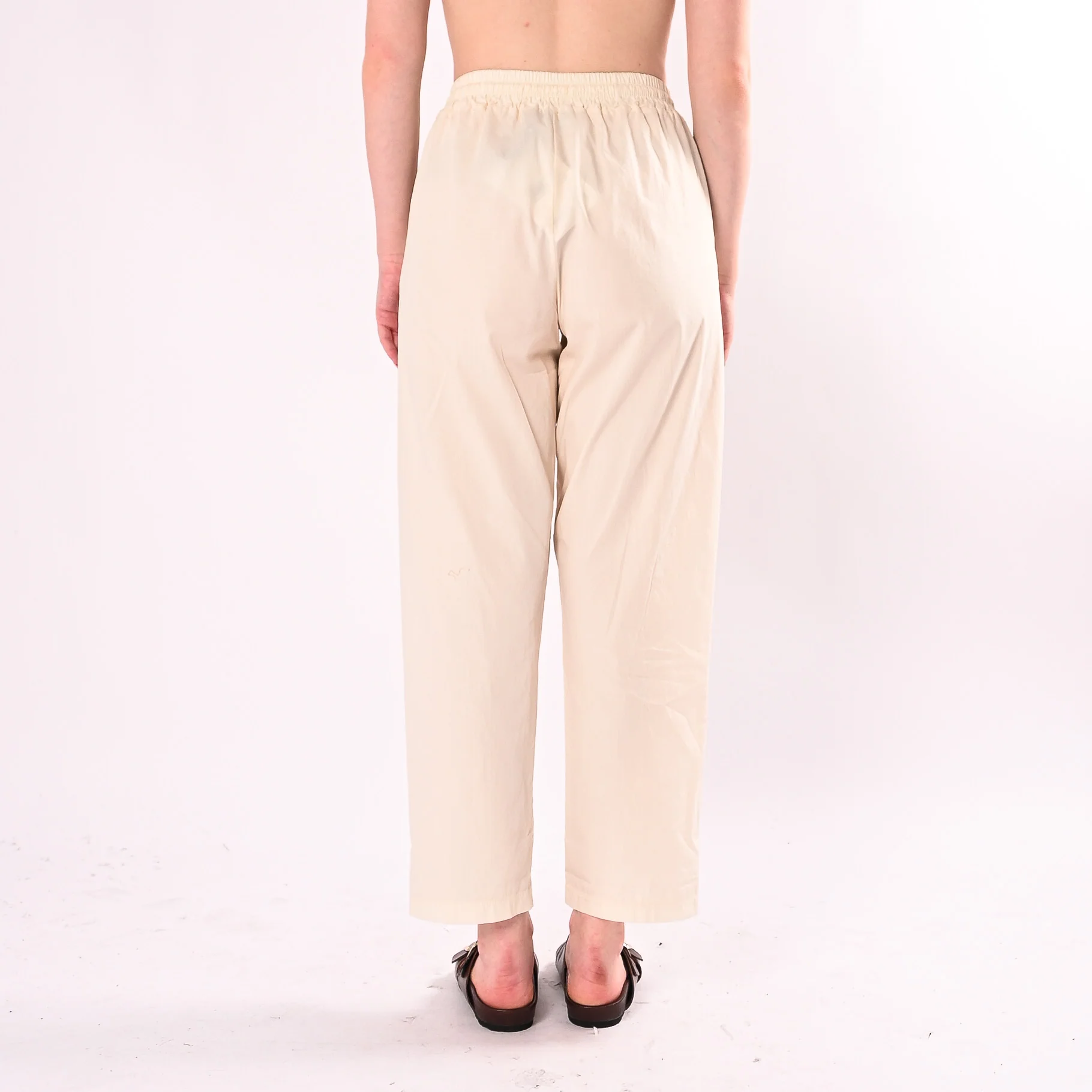 HAVEONE - PANTALONE DRITTO IN POPELINE CON COULISSE ART. PFL-Q565/BU - BURRO - Image 4