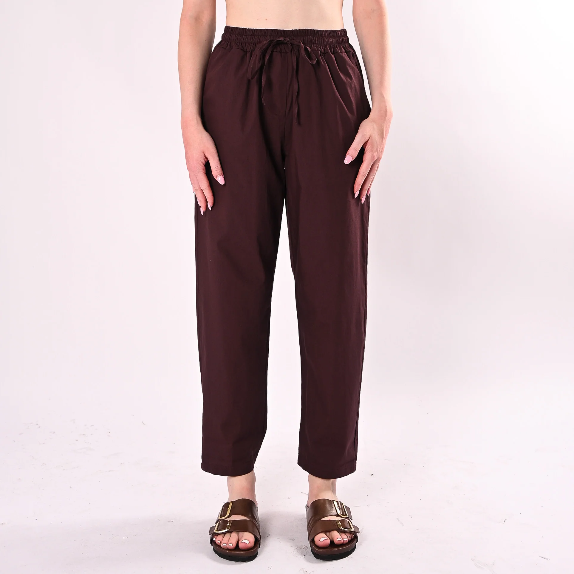 HAVEONE - PANTALONE DRITTO IN POPELINE CON COULISSE ART. PFL-Q565/F - FICO - Image 2