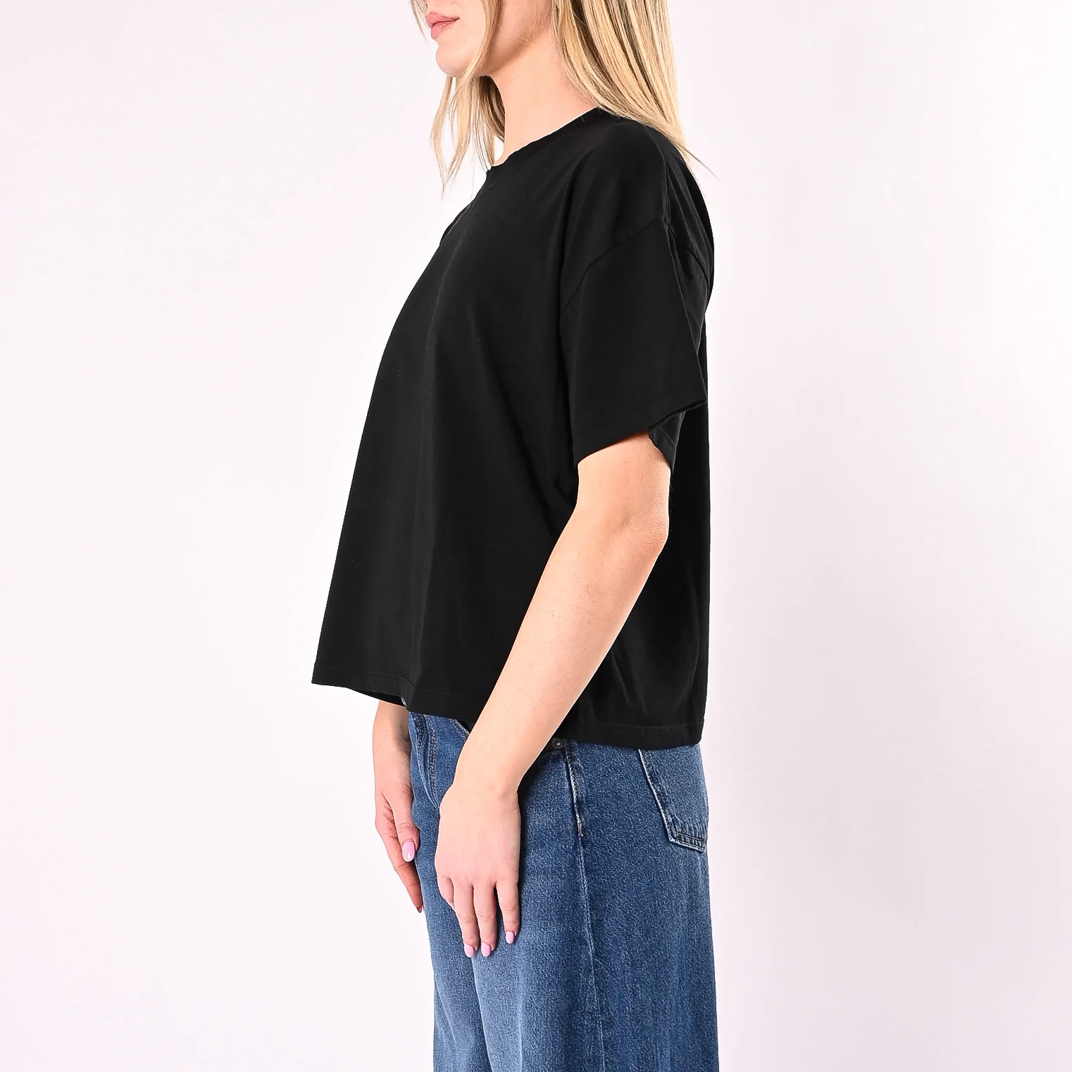 HAVEONE - T-SHIRT A SCATOLA MEZZA MANICA ART. MJS-Q017/NE - NERO - Image 3