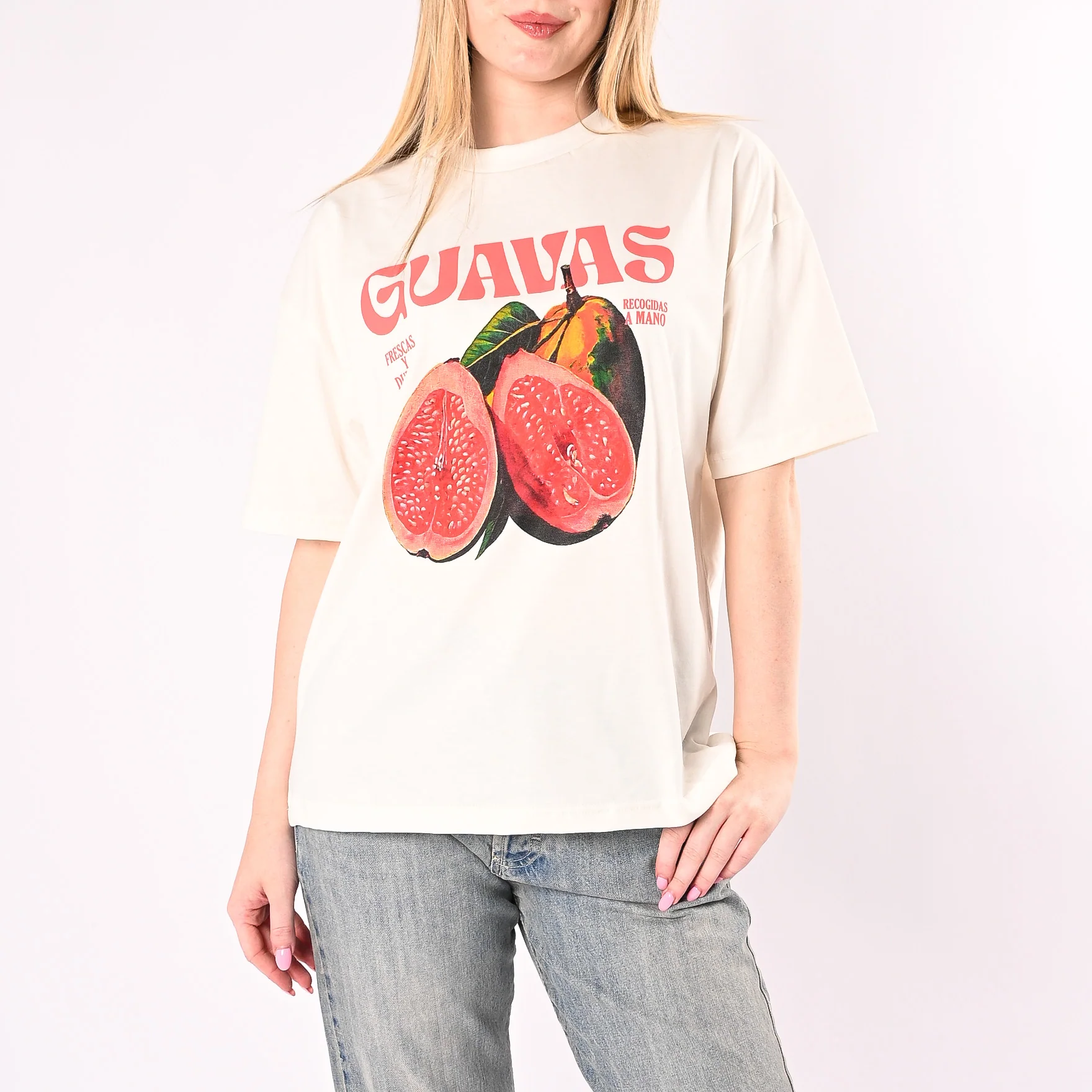 HAVEONE - T-SHIRT OVER A SCATOLA GUAVAS ART. TDY-Q242/L - LATTE