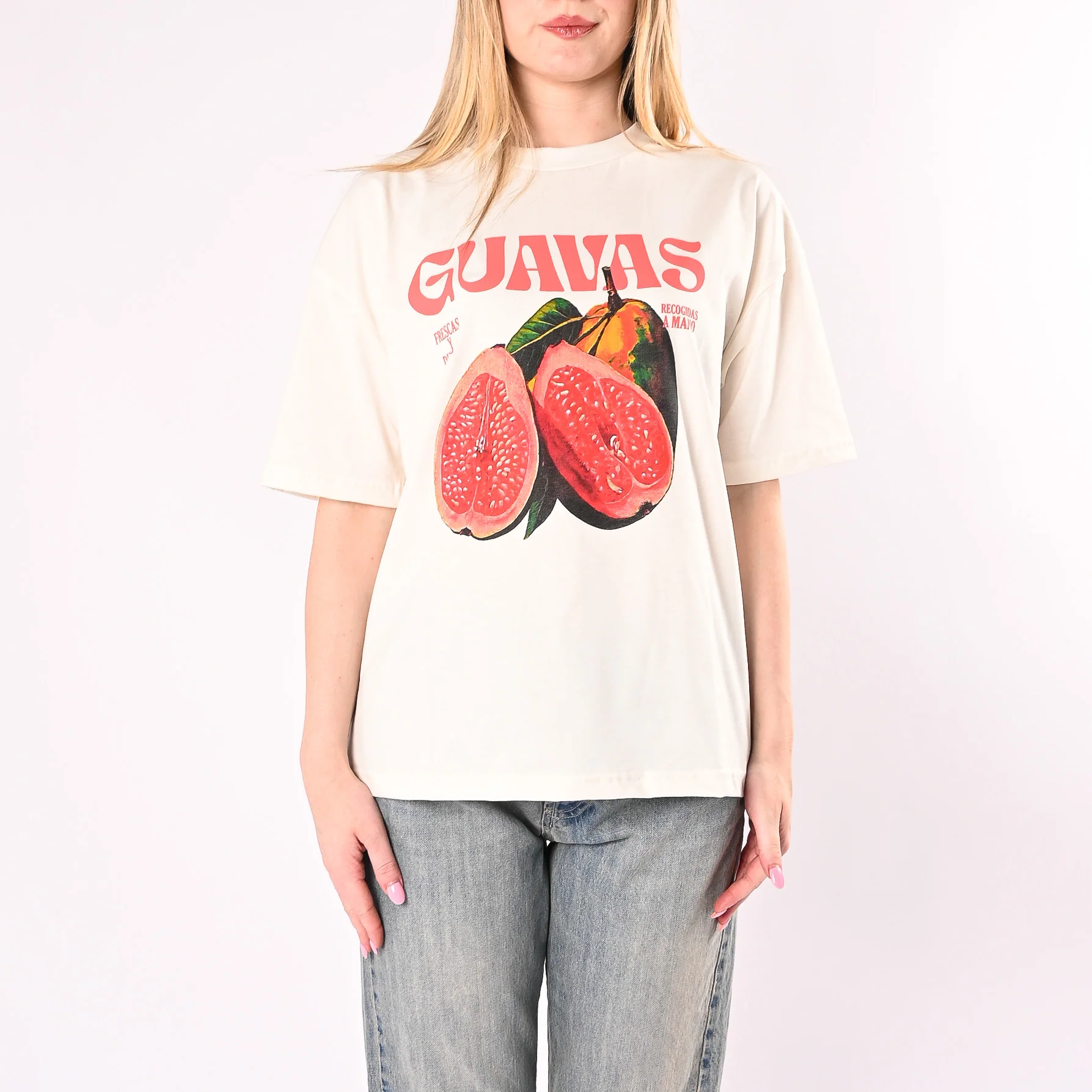 HAVEONE - T-SHIRT OVER A SCATOLA GUAVAS ART. TDY-Q242/L - LATTE - Image 2