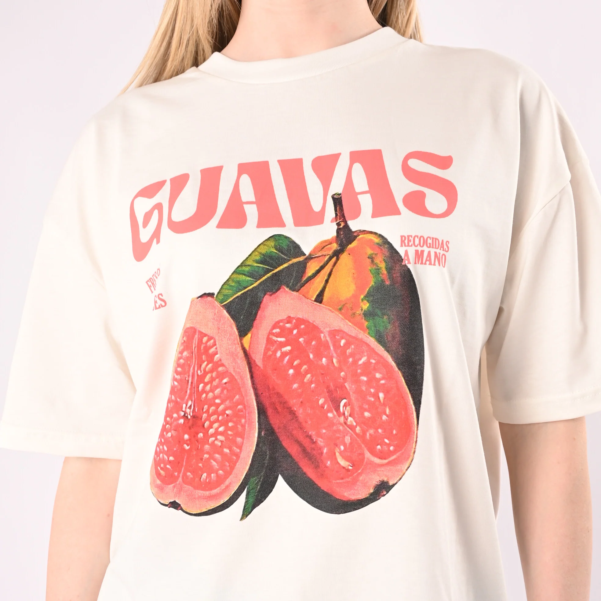 HAVEONE - T-SHIRT OVER A SCATOLA GUAVAS ART. TDY-Q242/L - LATTE - Image 5