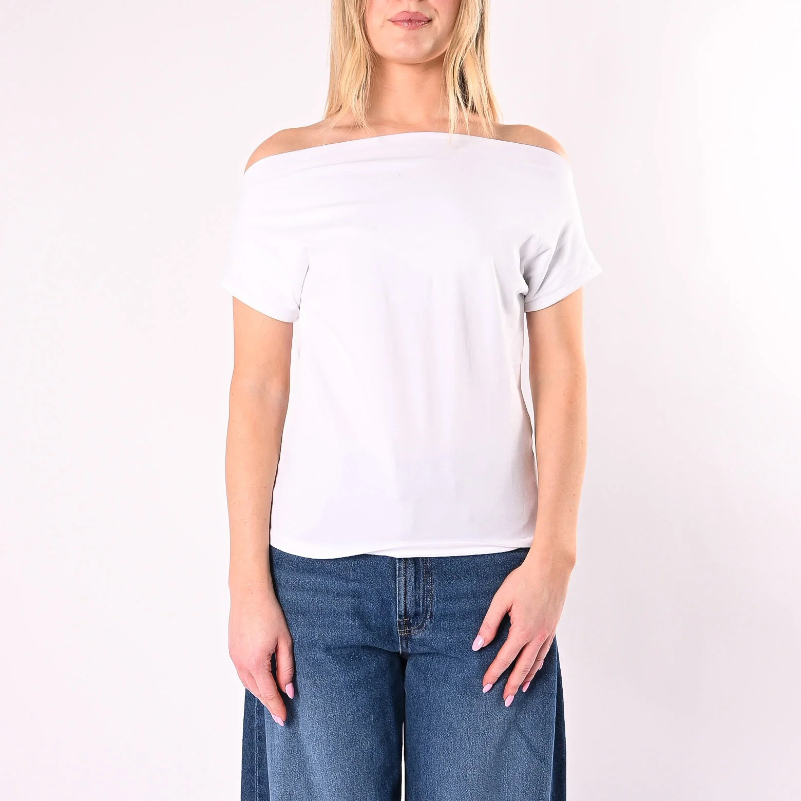 HAVEONE - T-SHIRT SCOLLO BARCA ART. MJS-Q154/B - BIANCO - Image 2