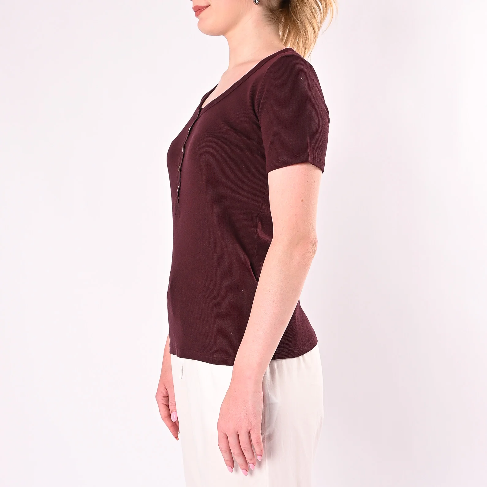 HAVEONE - T-SHIRT SERAFINO A COSTINE MANICA CORTA ART. MJS-Q166/F - FICO - Image 3