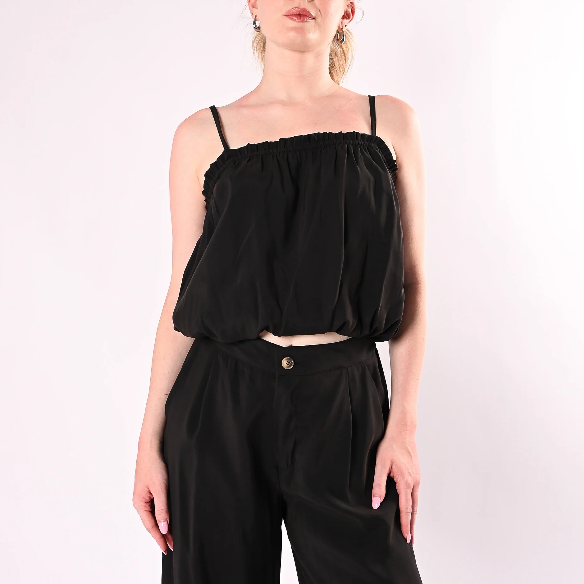 HAVEONE - TOP MODAL CON ROUGES ART.RFW-Q312/N - NERO - Image 2