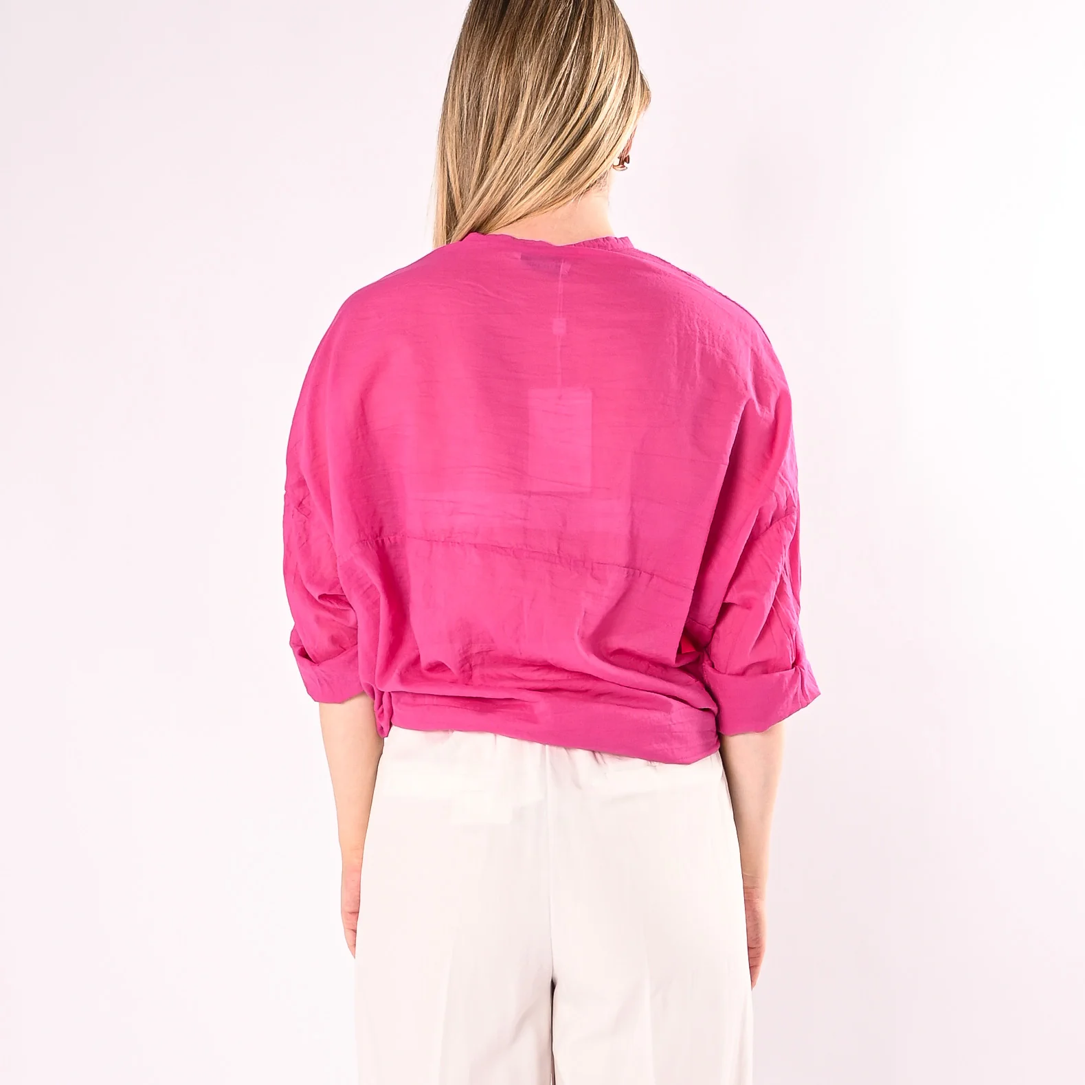 MOTEL - CAMICIA COREANA OVER IN MUSSOLA ART. S26CM00/M - MAGENTA - Image 4