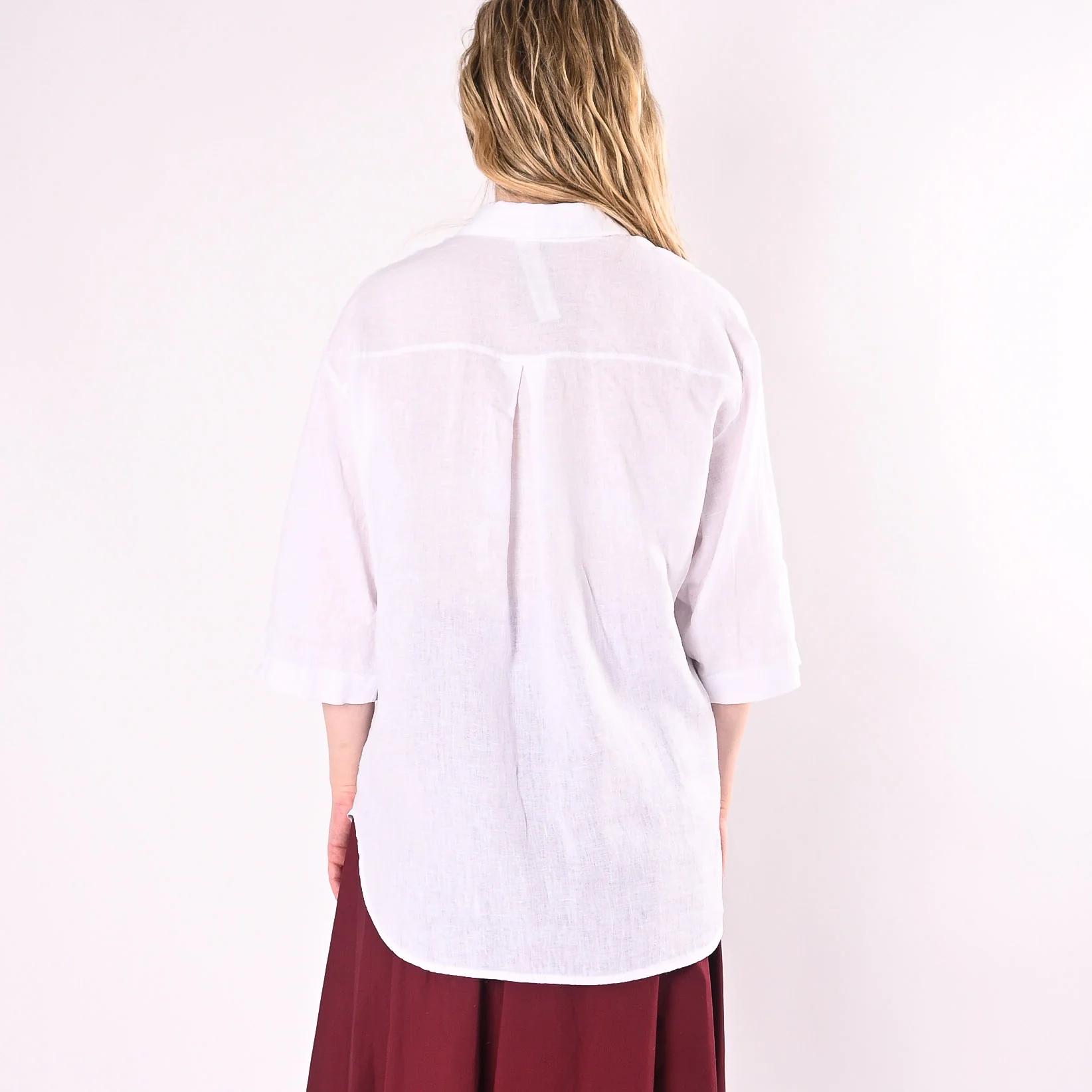 MOTEL - CAMICIA OVER PURO LINO ART. 26-05M/B - BIANCO - Image 4