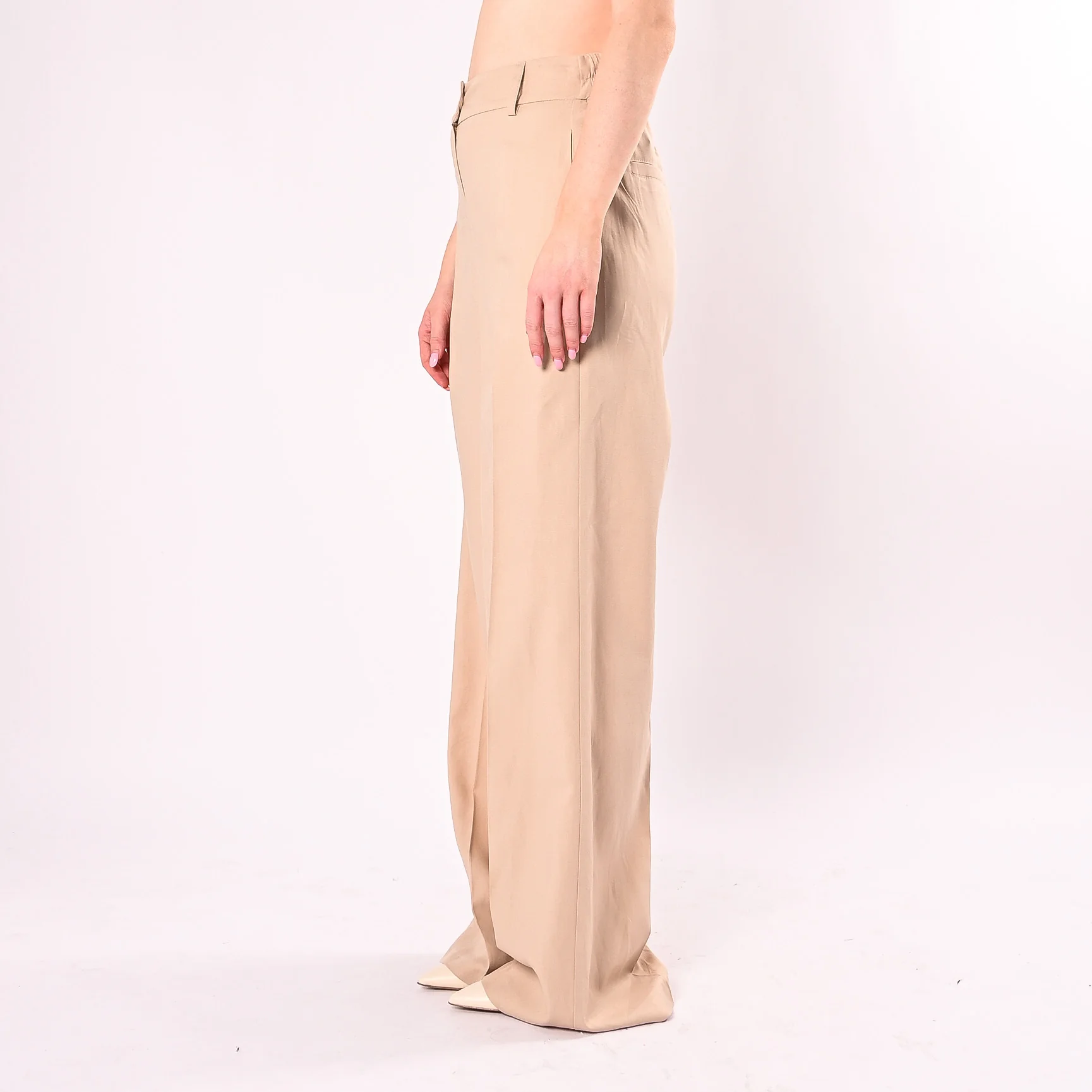 MOTEL - PANTALONE PALAZZO MISTO LINO ART. 26P5539/B - BEIGE - Image 3