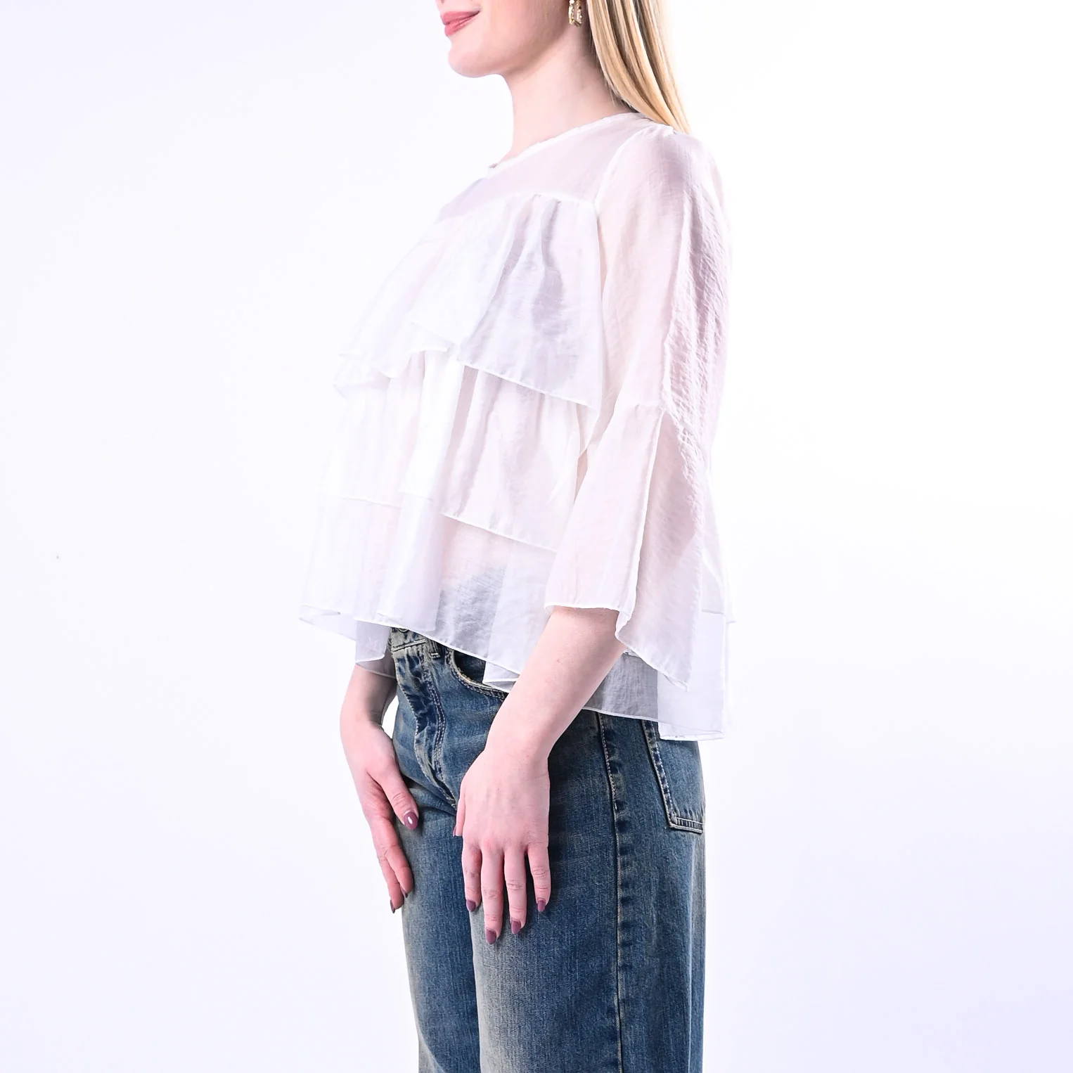 PHILIA LOFT - BLUSA LYOCELL A BALZE ART.D02N0773/L - LATTE - Image 3