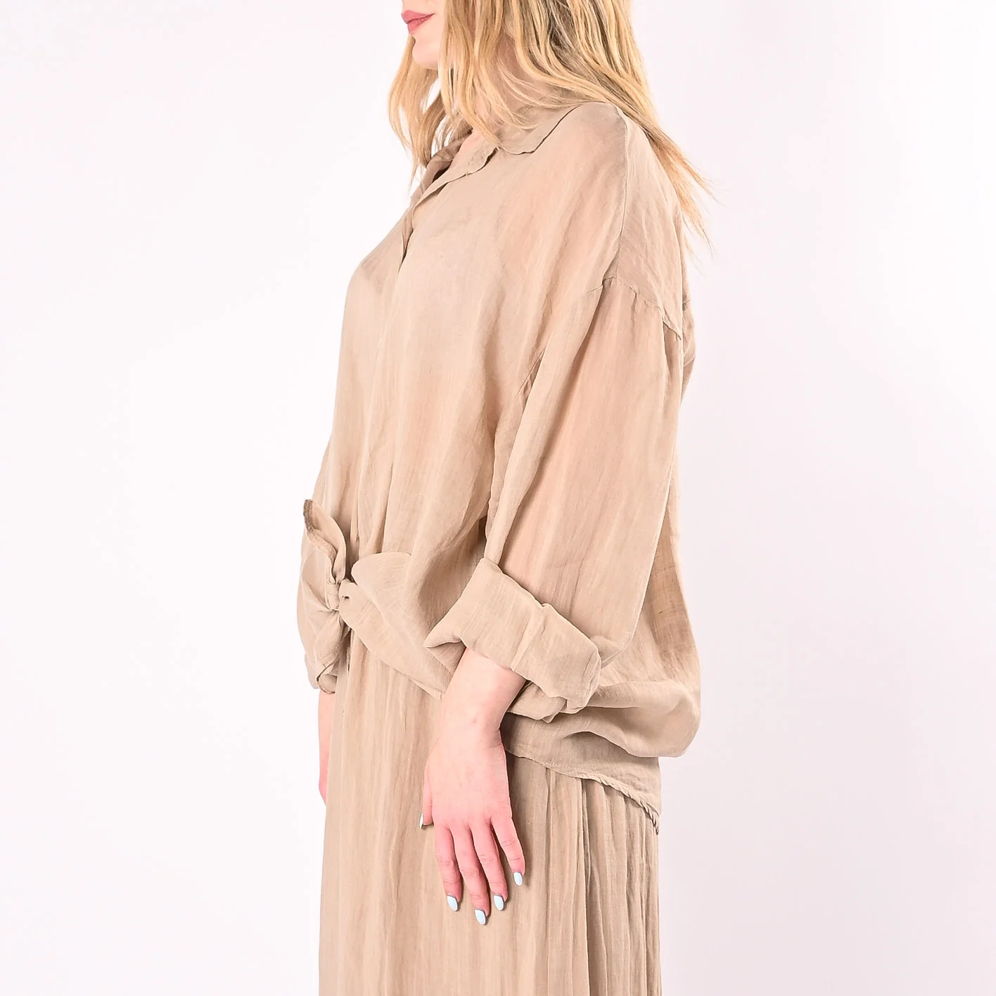 PHILIA LOFT - CAMICIA OVER FLUIDA IN RAMIE ART.R02L0901/C - CORDA - Image 4