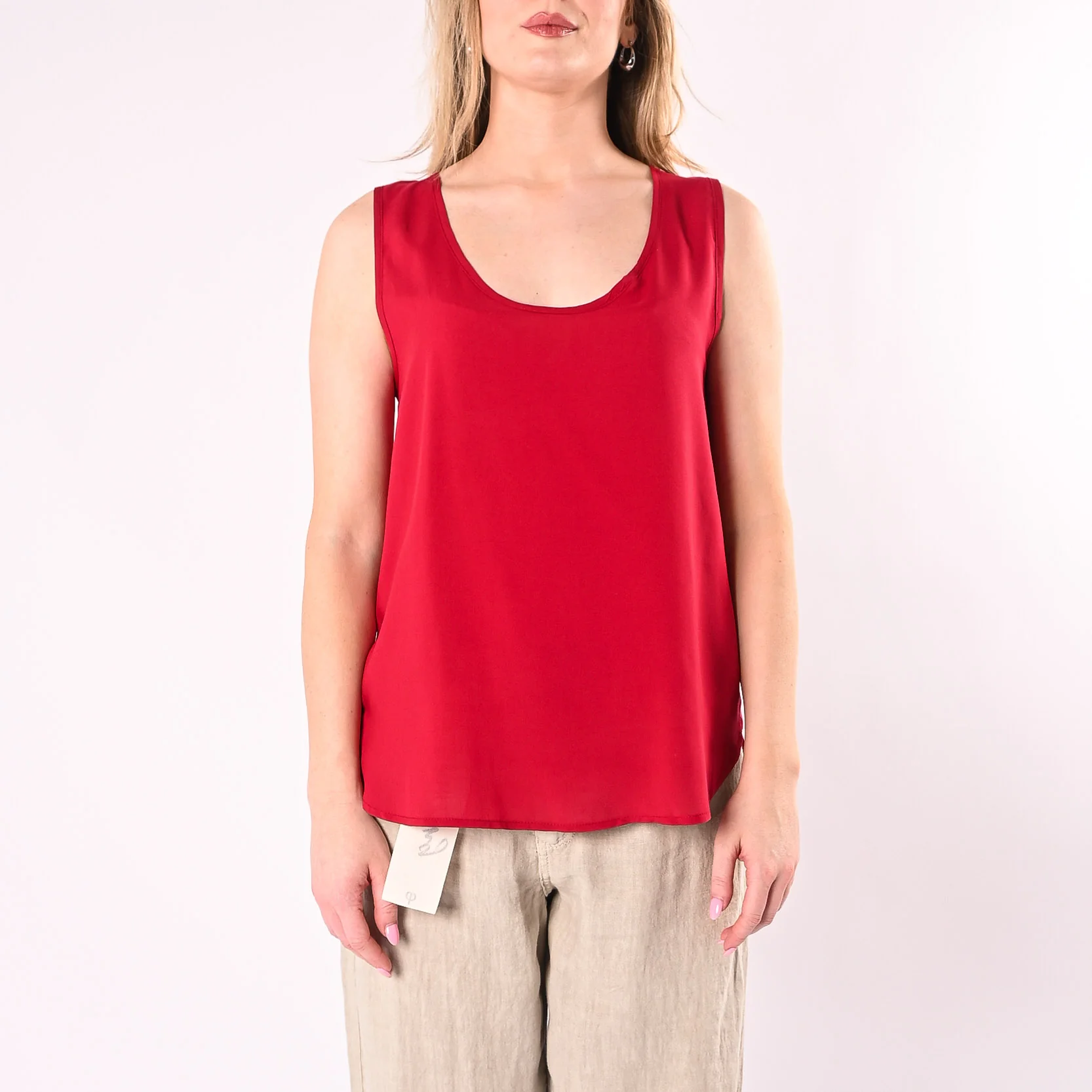PHILIA LOFT - CANOTTA FLUIDA IN VISCOSA ART.D02E1383/R - ROSSO - Image 2