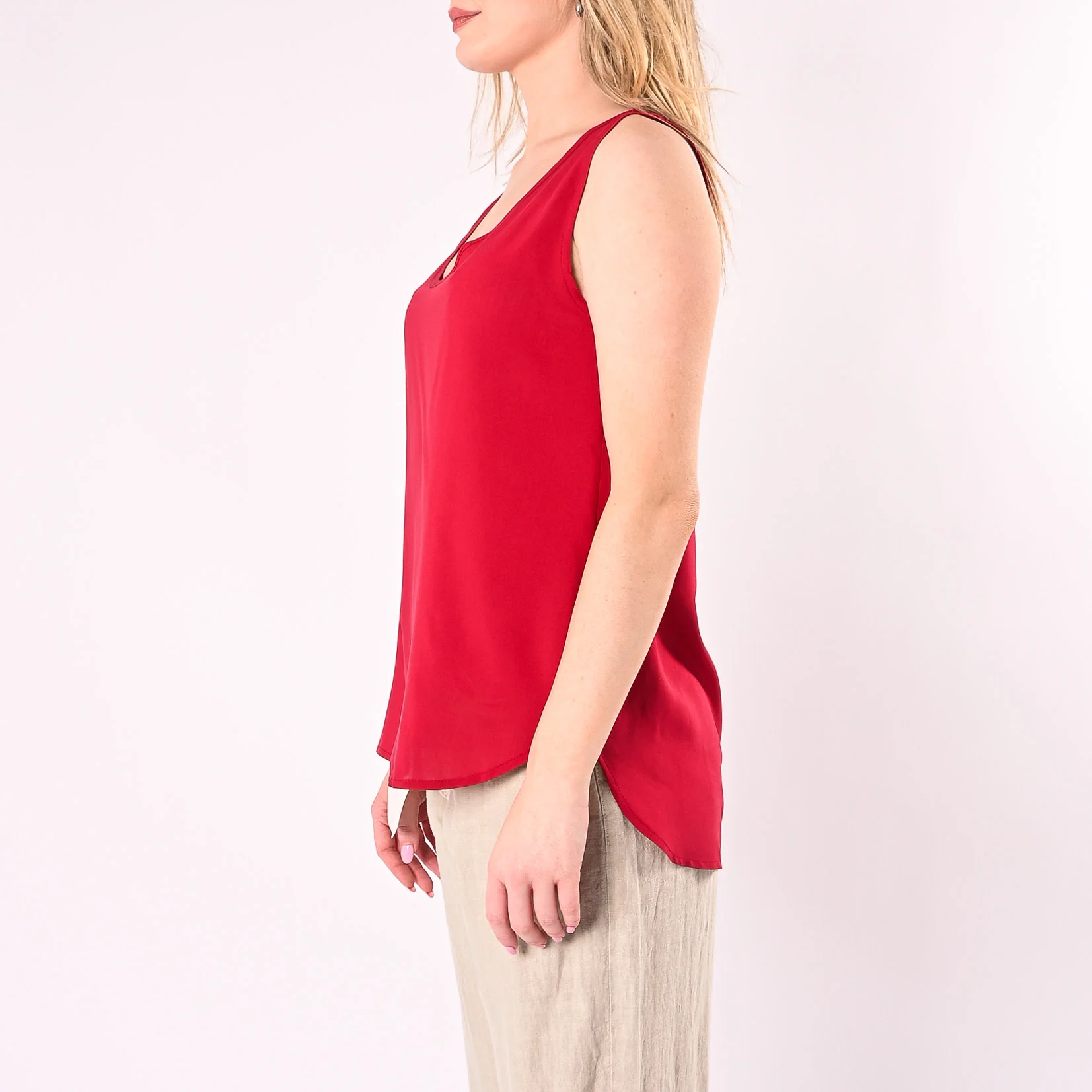PHILIA LOFT - CANOTTA FLUIDA IN VISCOSA ART.D02E1383/R - ROSSO - Image 3