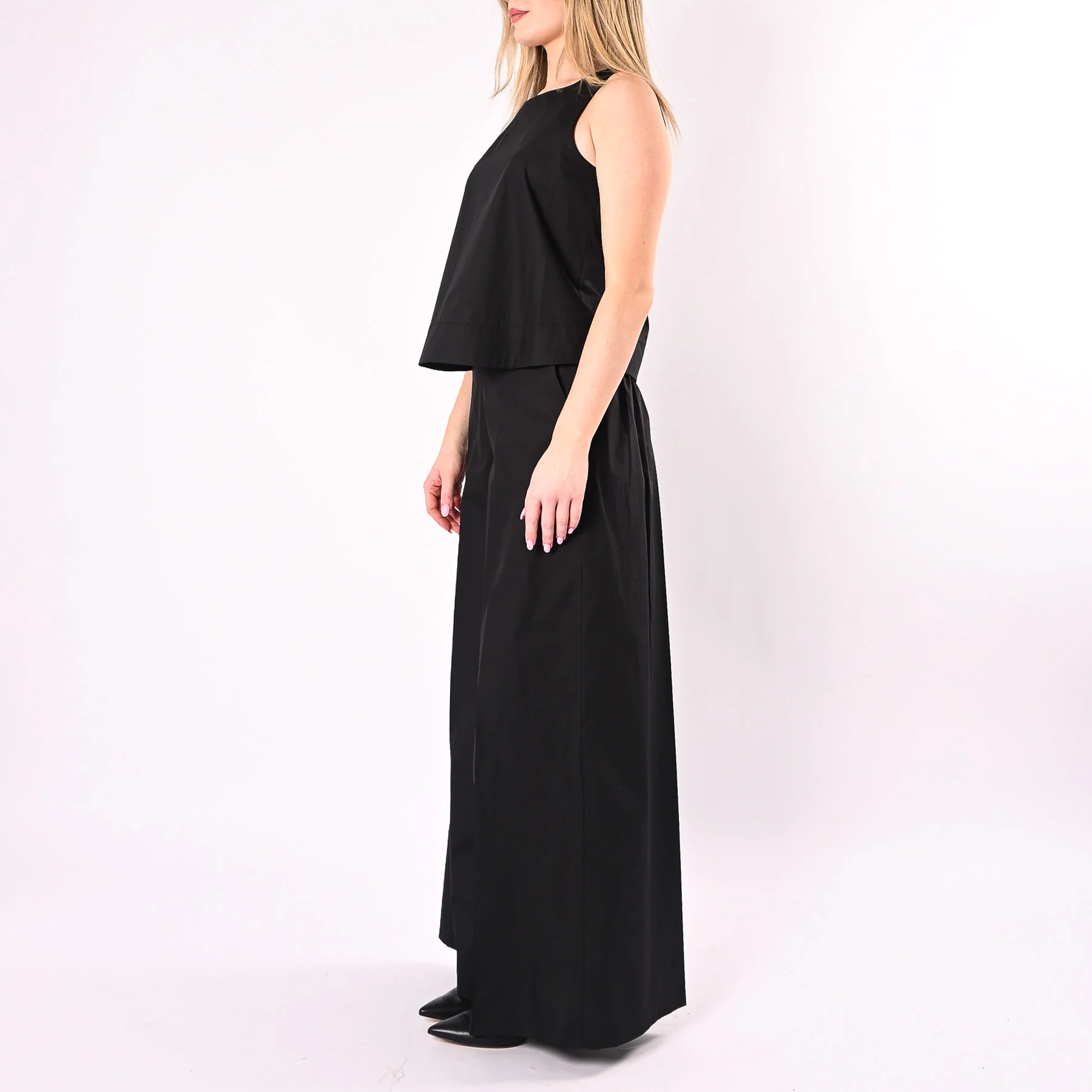 PHILIA LOFT - COMPLETO POPELINE TOP+PANTALONE ART.A02N1307/N - NERO - Image 3