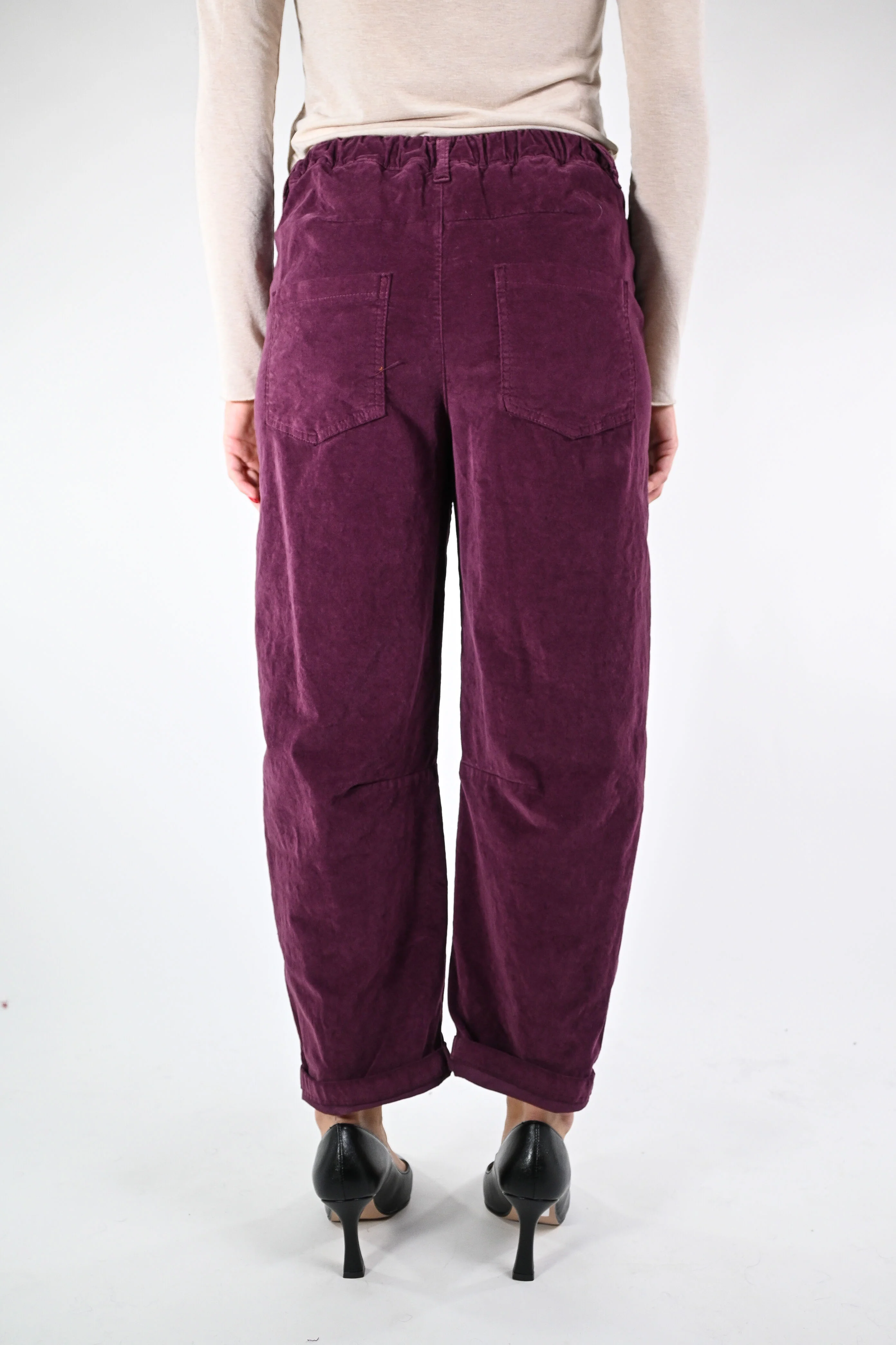 RECUPERO - PANTALONE BAGGY VELLUTO  LISCIO ART.30325/L - BORDEAUX - Image 4