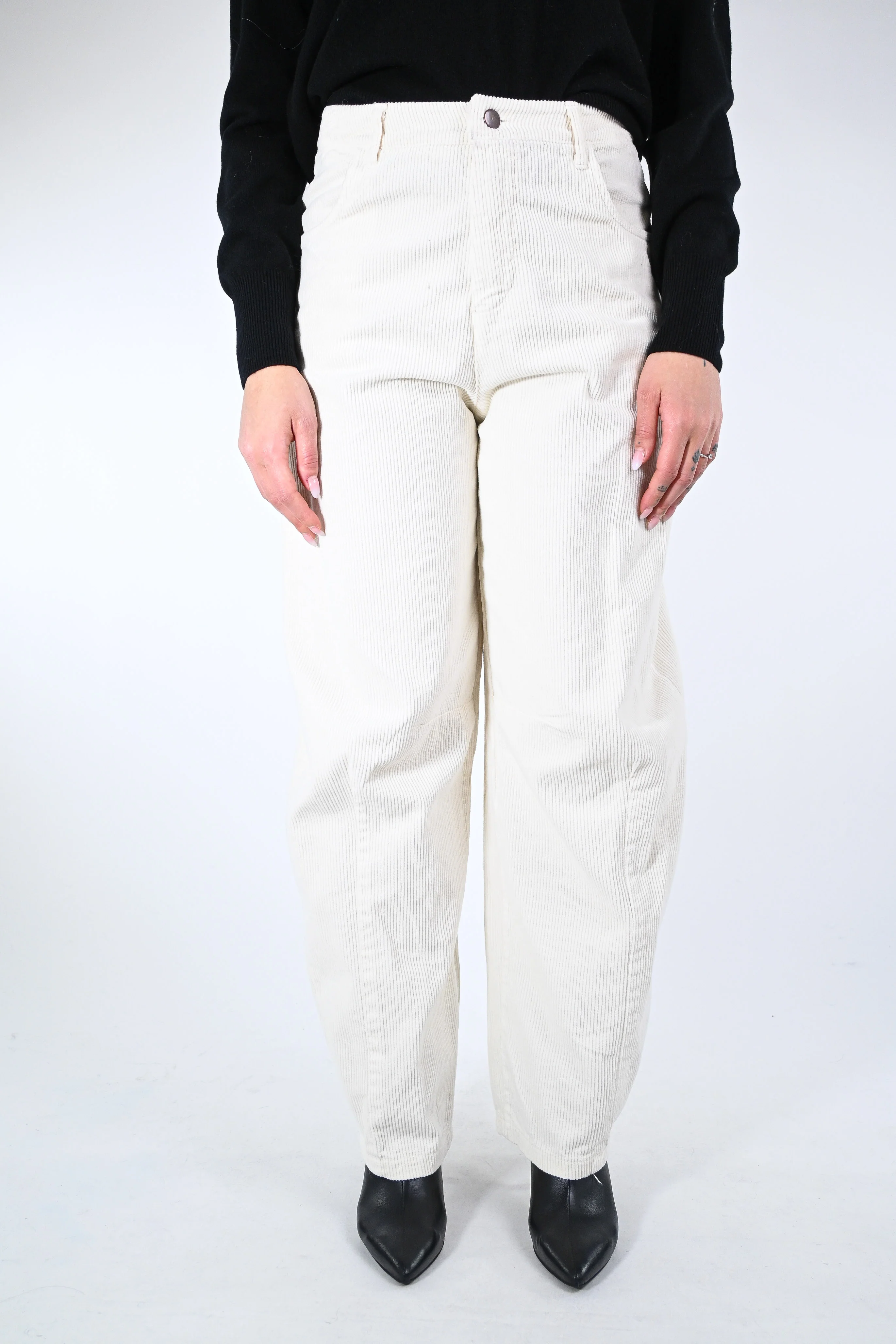 RECUPERO - PANTALONE BALLOON IN VELLUTO ART.30463/L - BURRO - Image 2