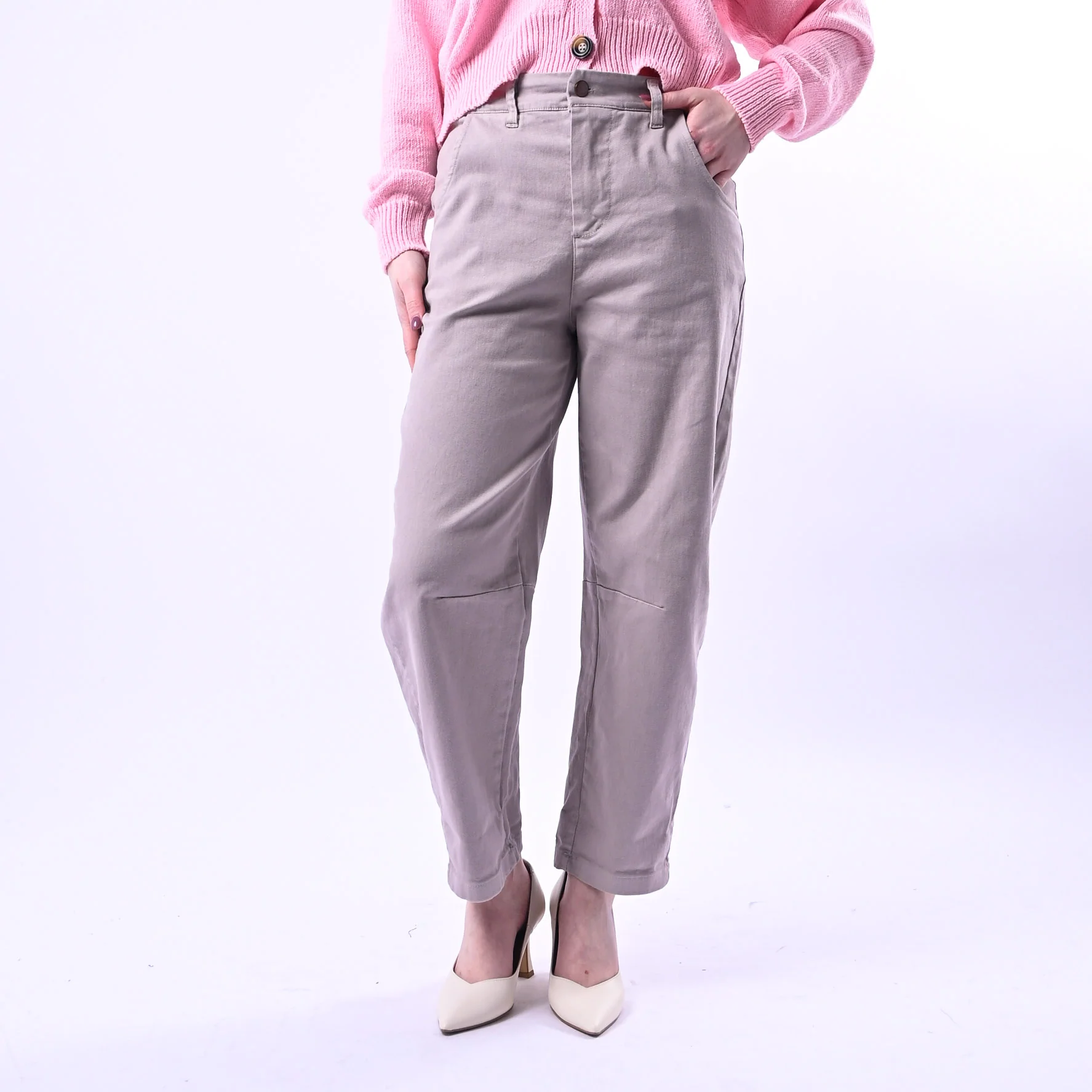 RECUPERO - PANTALONE BARREL BABY ELASTICO DIETRO ART.30325/B - BULL GRIGIO CHIARO