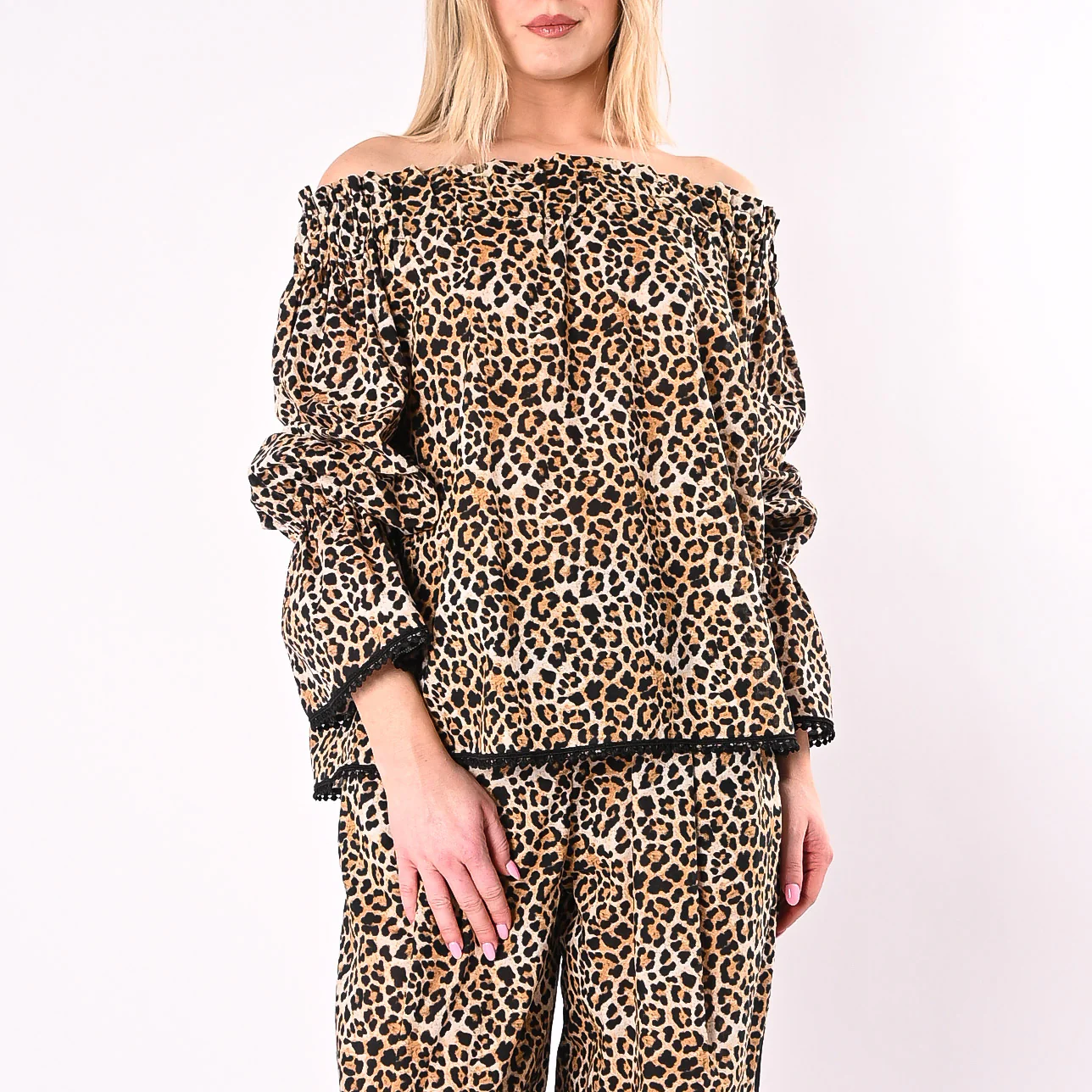 SOUVENIR - BLUSA SCOLLO SHIFFER ART.S39M1864/MC - MACULATO - Image 2