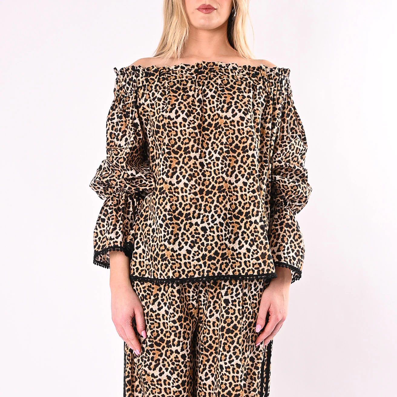 SOUVENIR - BLUSA SCOLLO SHIFFER ART.S39M1864/MC - MACULATO - Image 3