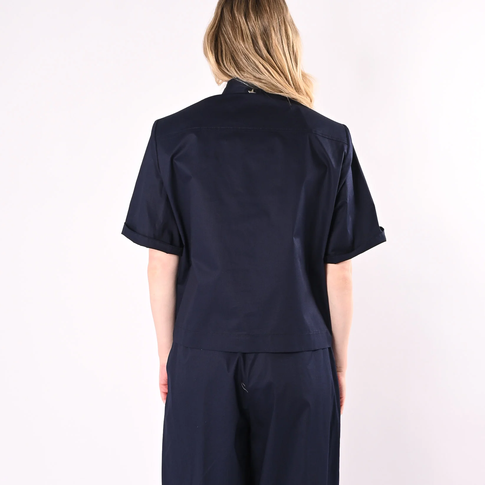 SOUVENIR - CAMICIA POPELINE A SCATOLA CON SPALLINE ART.W39S1671/BL - BLU - Image 5