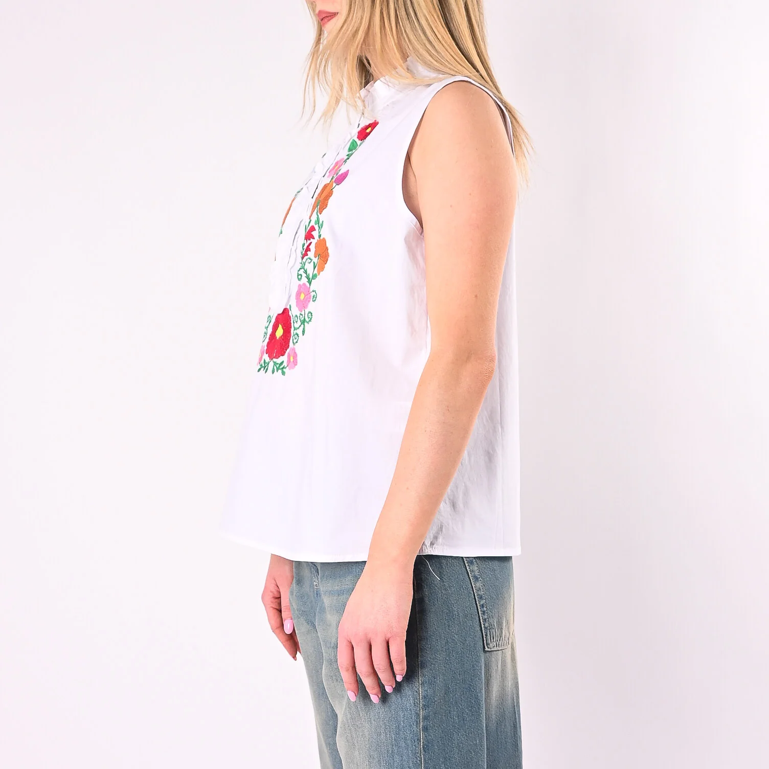 SOUVENIR - CAMICIA SERAFINO RICAMATA CON ROUGES ART.D39V1800/B - BIANCO - Image 4