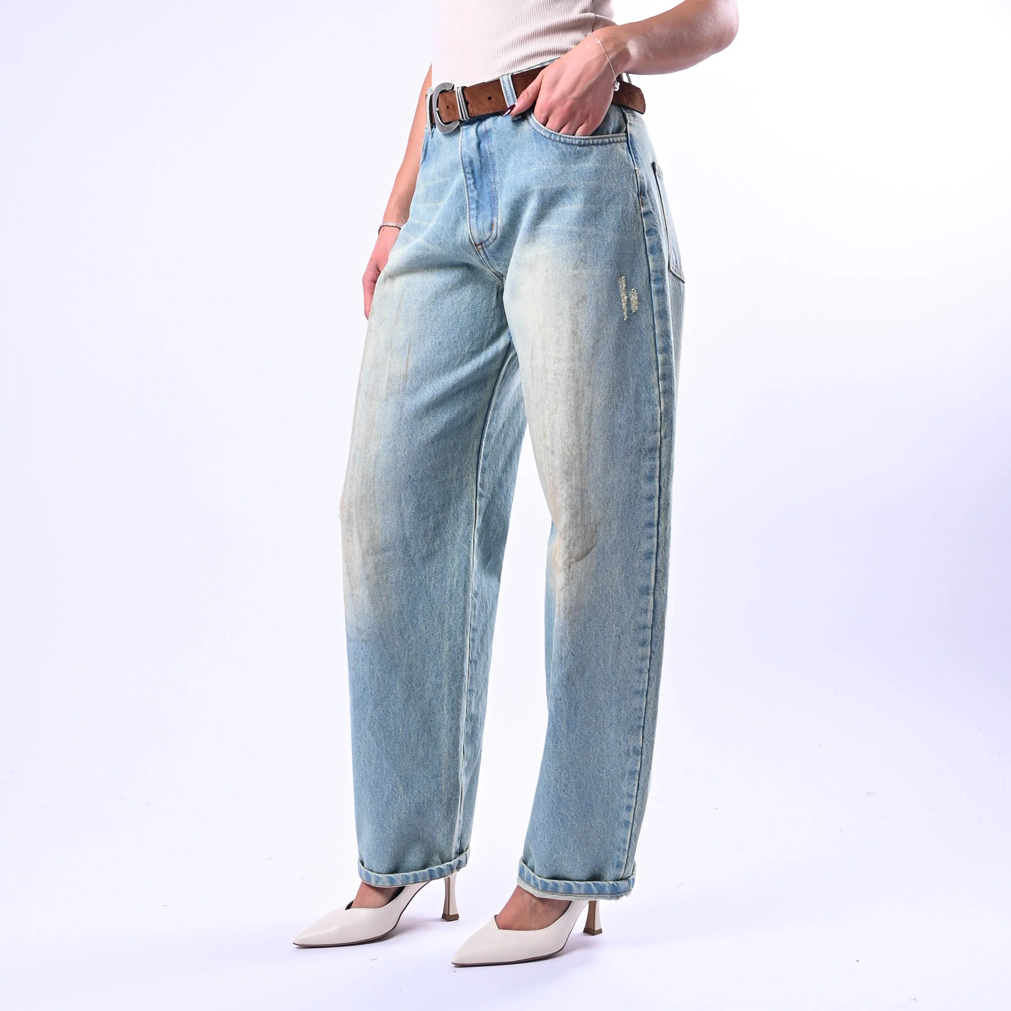 SOUVENIR - JEANS SEA BALLOON ART.S39M0690 - LAVAGGIO CHIARO SPORCATO - Image 2