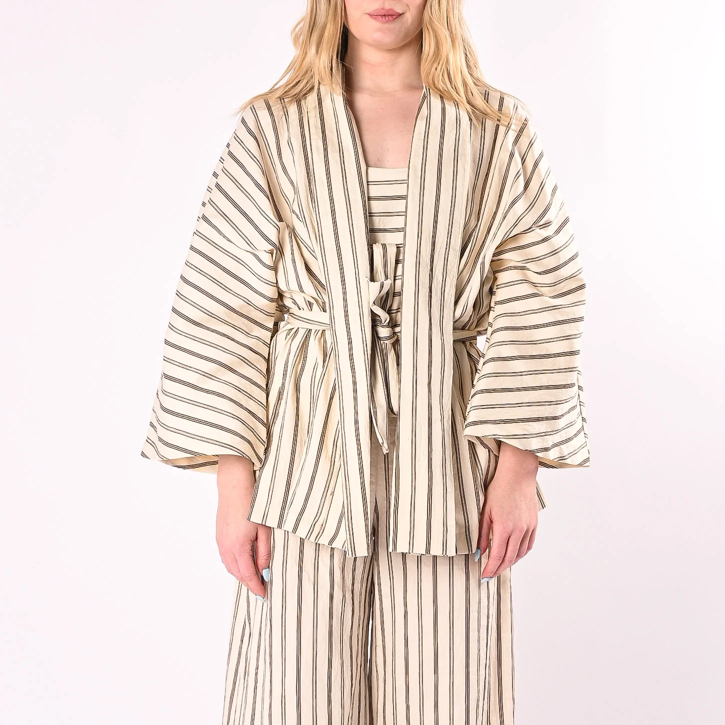 SOUVENIR - KIMONO GESSATO IN COTONE ART.M39F1758/PM - PANNA/MORO - Image 3
