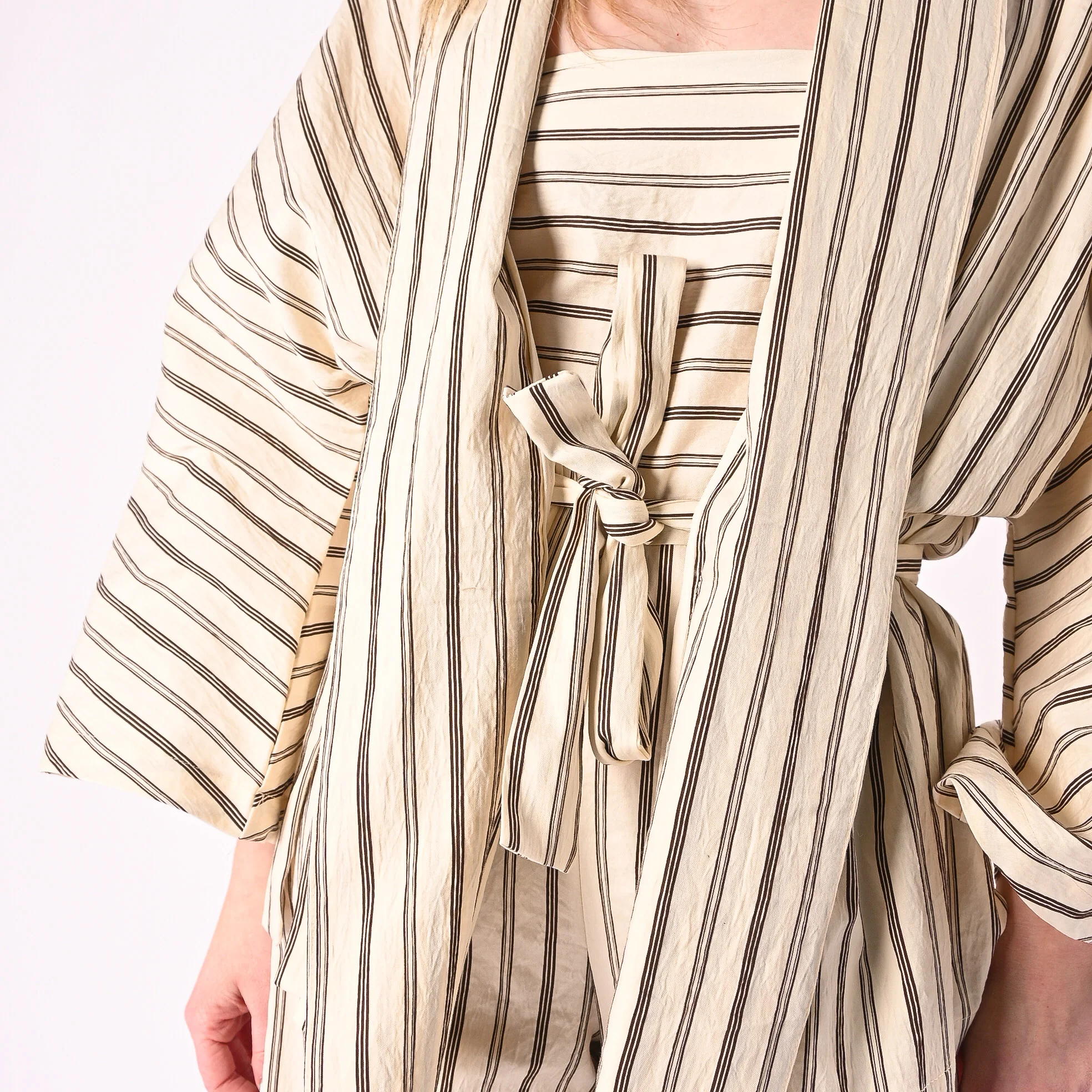 SOUVENIR - KIMONO GESSATO IN COTONE ART.M39F1758/PM - PANNA/MORO - Image 6