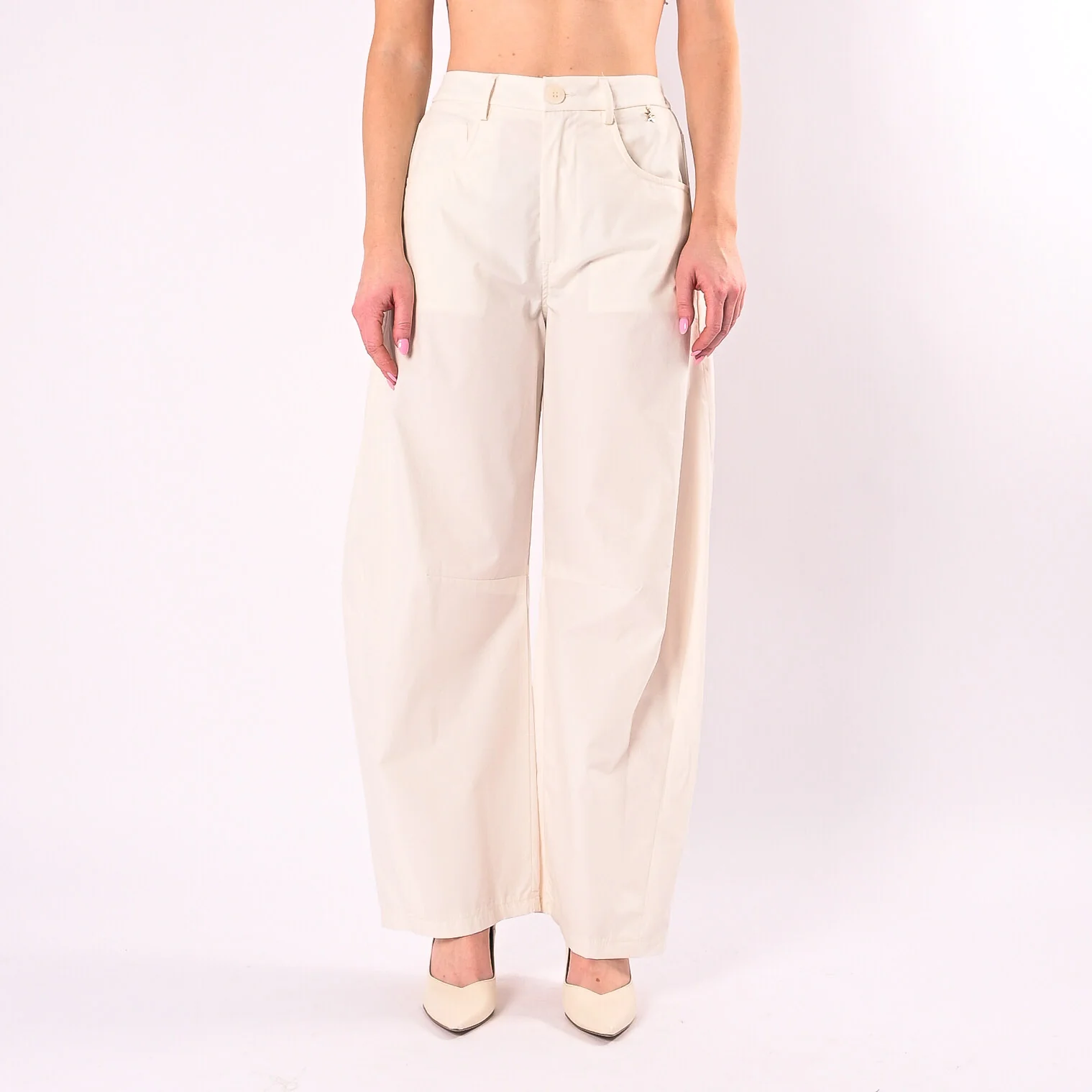SOUVENIR - PANTALONE MODELLO GAIA TELA VELA  ART.M39F1546/L - LATTE - Image 2