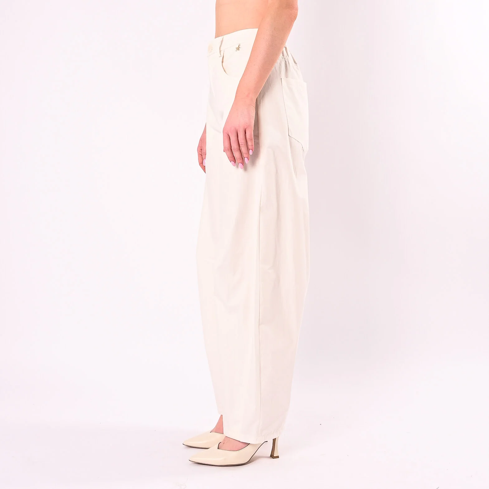 SOUVENIR - PANTALONE MODELLO GAIA TELA VELA  ART.M39F1546/L - LATTE - Image 3