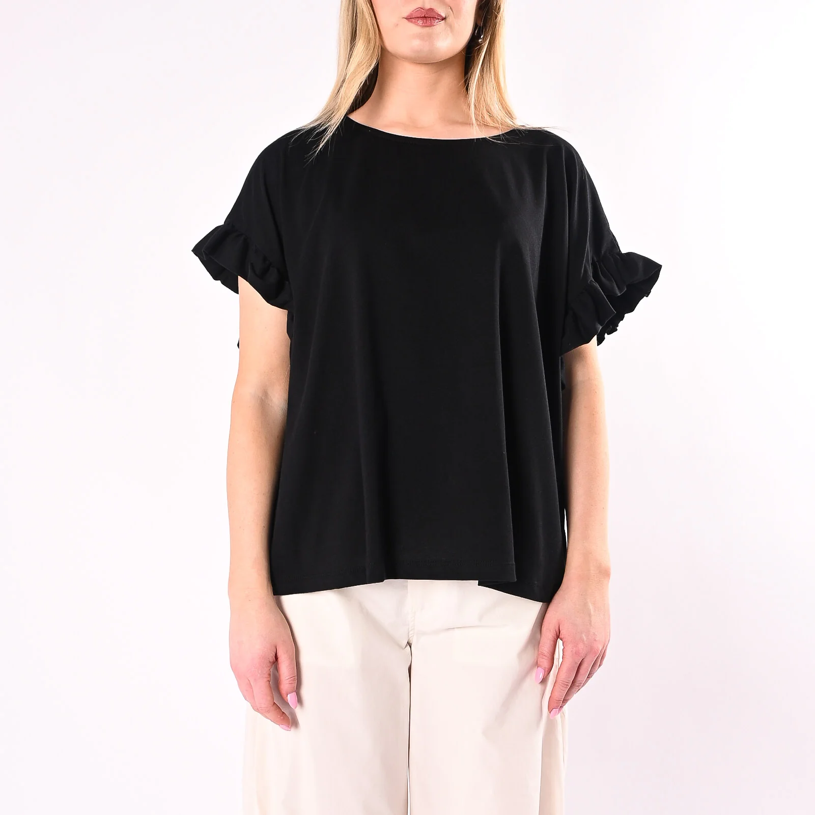 SOUVENIR - T-SHIRT MEZZA MANICA CON ROUGES ART.S39M1819/N - NERO - Image 2