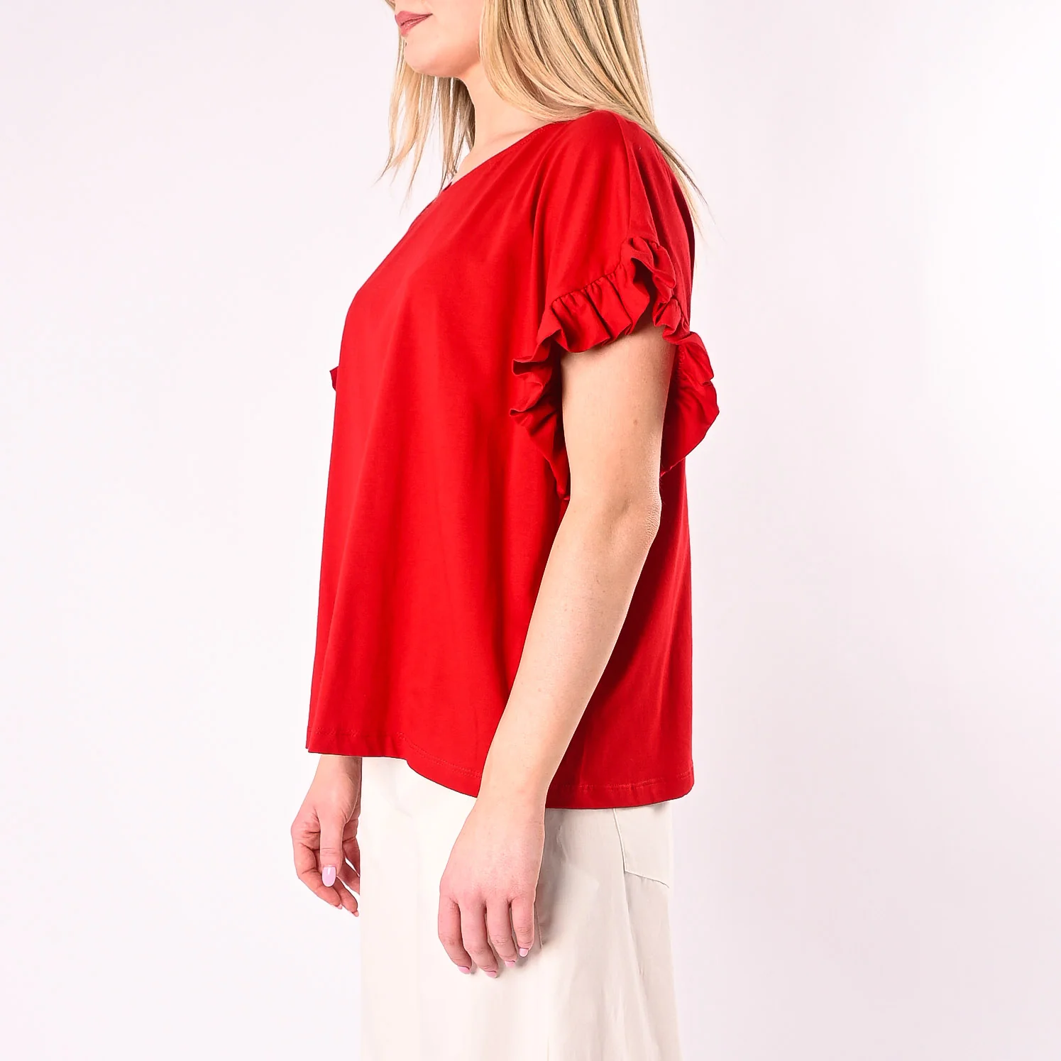 SOUVENIR - T-SHIRT MEZZA MANICA CON ROUGES ART.S39M1819/R - ROSSO - Image 2