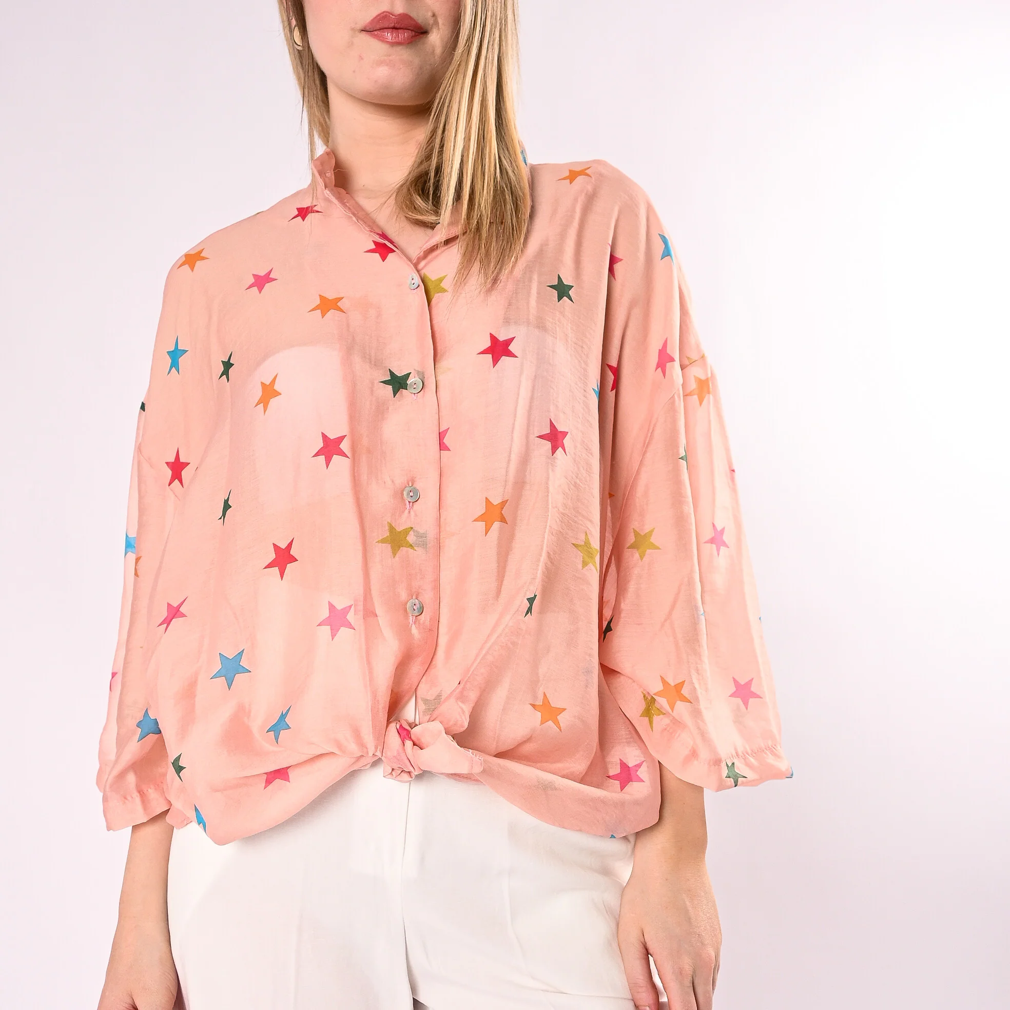 TENSIONE IN - CAMICIA IN LYOCELL STELLINE ART.39869/F - FANTASIA - Image 5