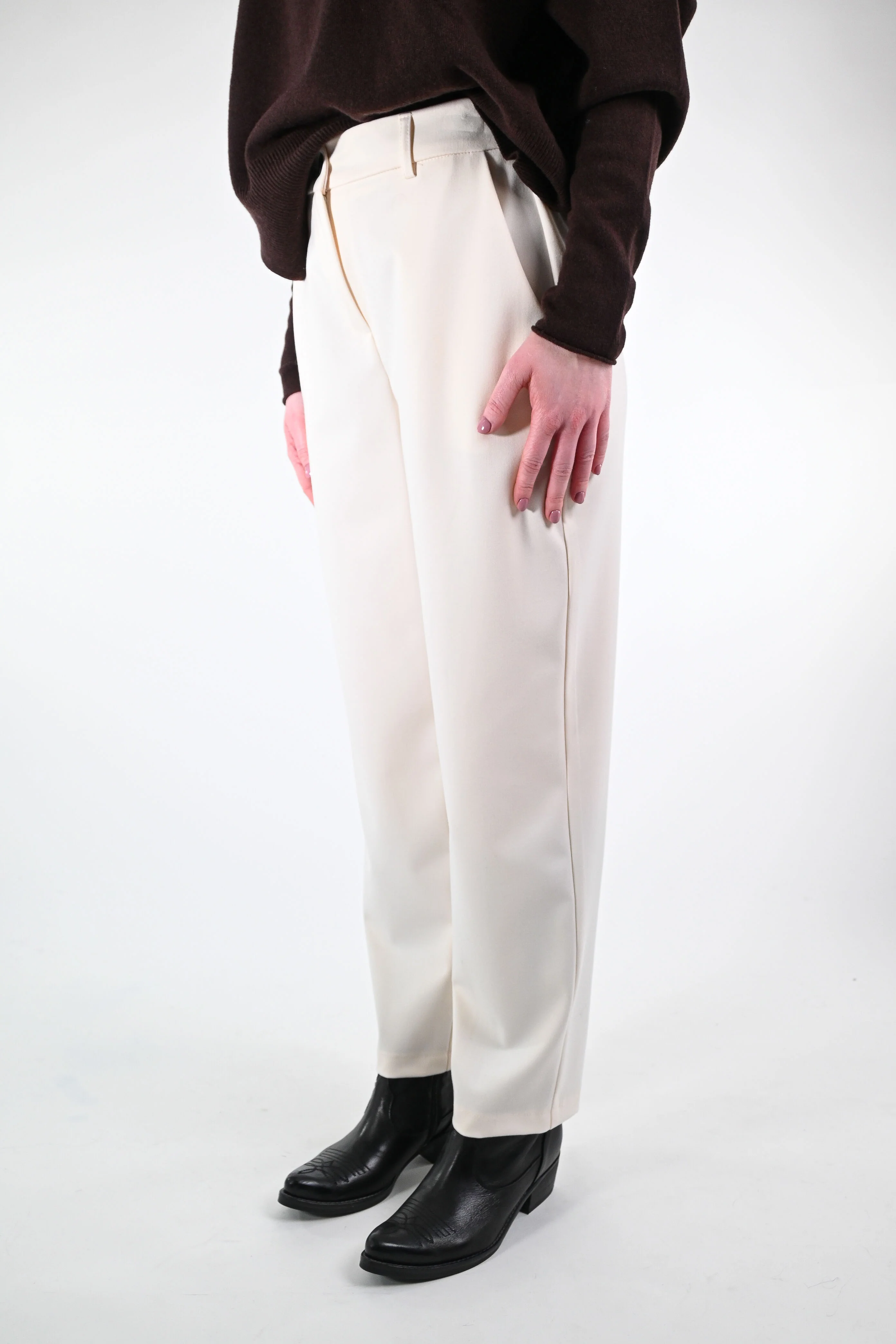 TENSIONE IN - PANTALONE SLIM FLANELLA ART.26P1576 - BURRO - Image 3