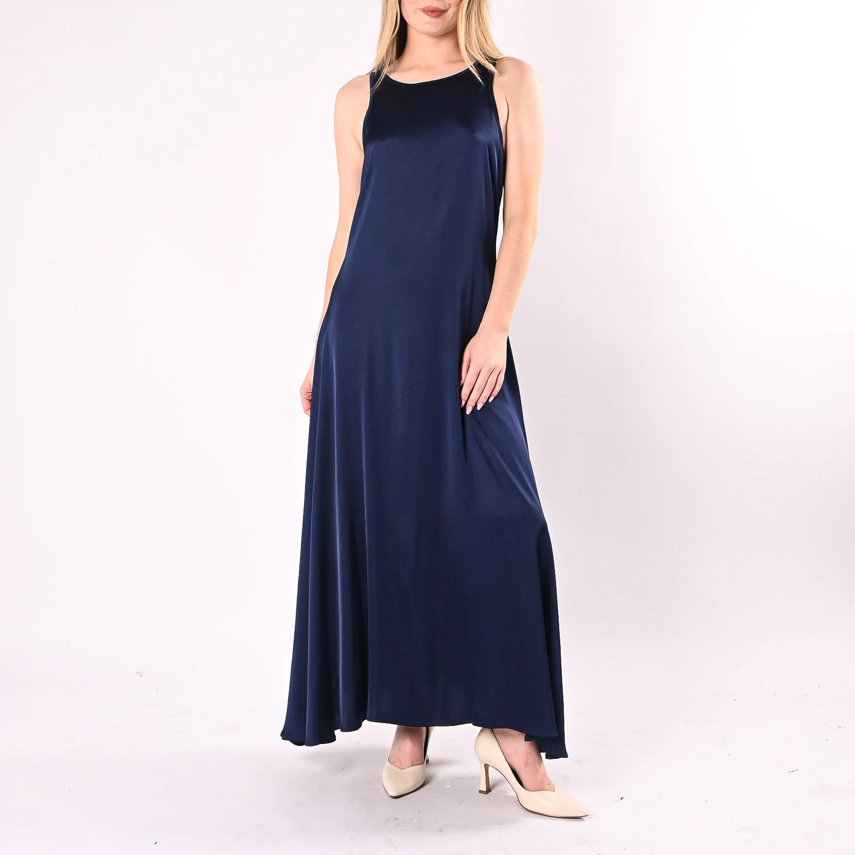 VICOLO - ABITO LUNGO IN VISCOSA ART. TAB2841/B - BLU