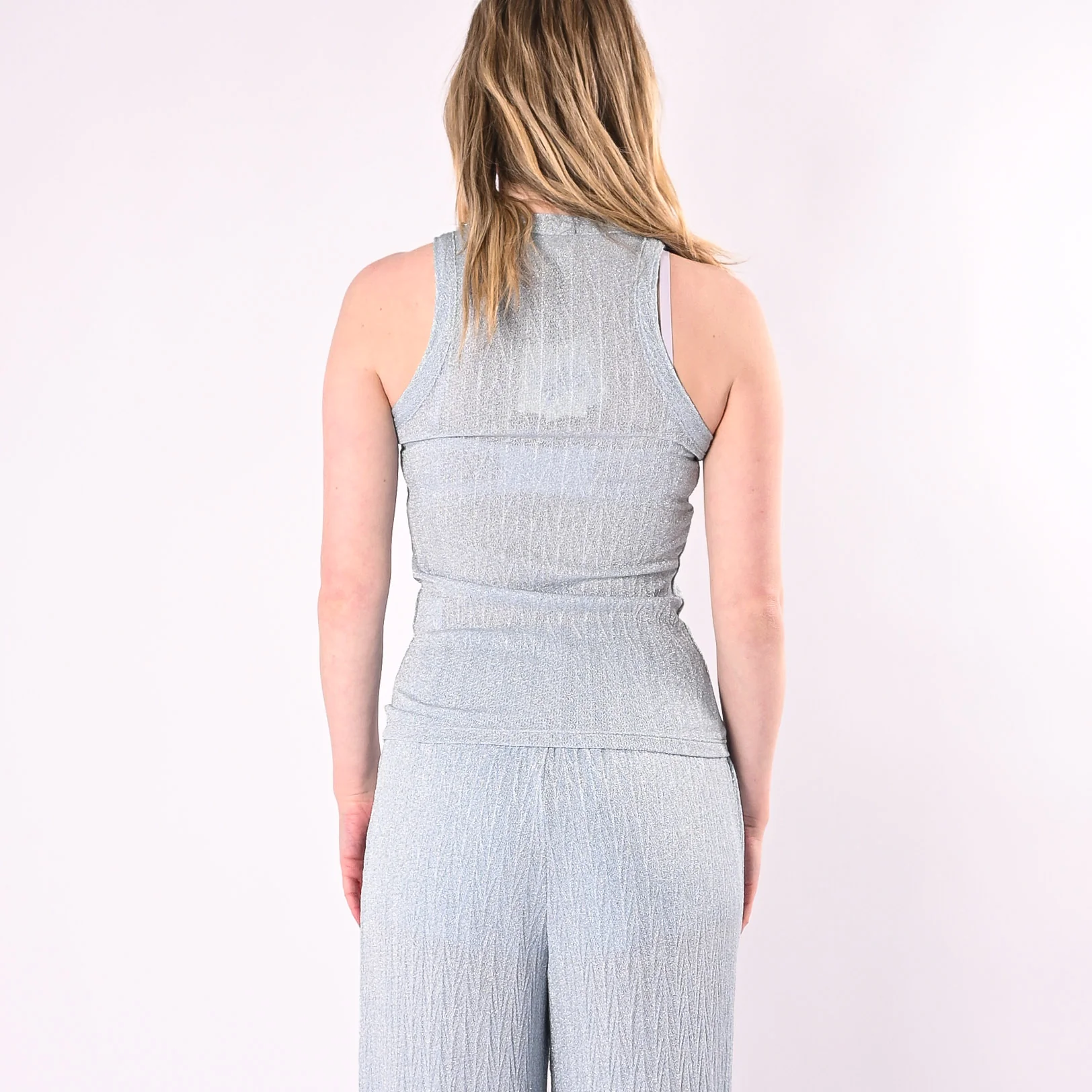 VICOLO - CANOTTA LUREX PIEGA MISSONI ART. UAB0393/C - CELESTE - Image 5