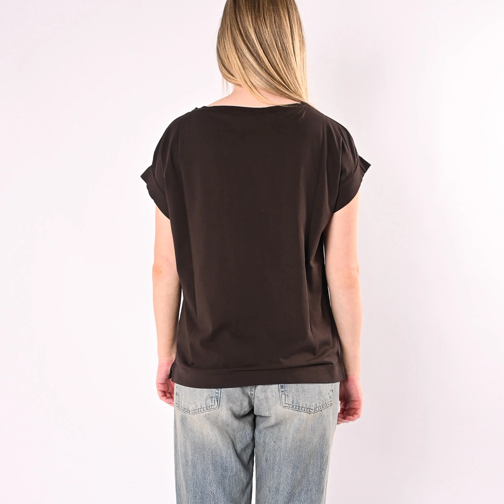 VICOLO - T-SHIRT A SCATOLA SCOLLO BARCHETTA ART. UAB0296/M - MORO - Image 4