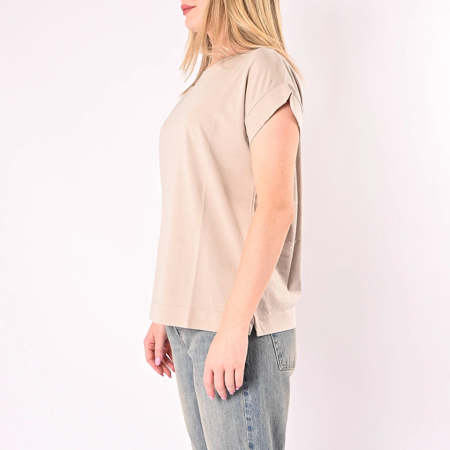 VICOLO - T-SHIRT A SCATOLA SCOLLO BARCHETTA ART. UAB0296/S - SASSO - Image 3